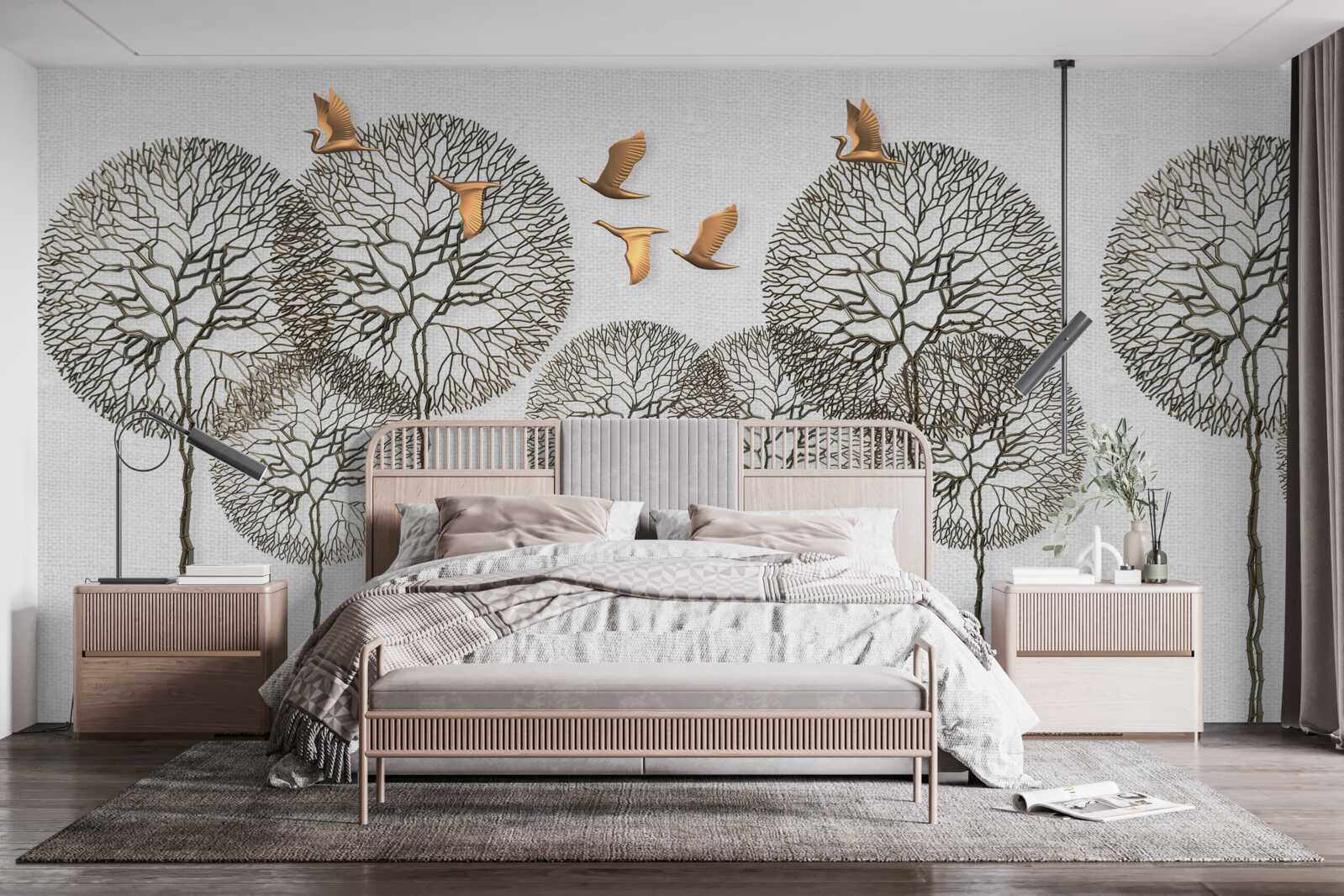 Papier peint papillons et mille-pattes