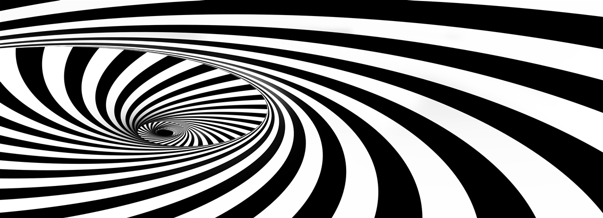 Papier peint Le vortex absorbe des bandes blanches et noires