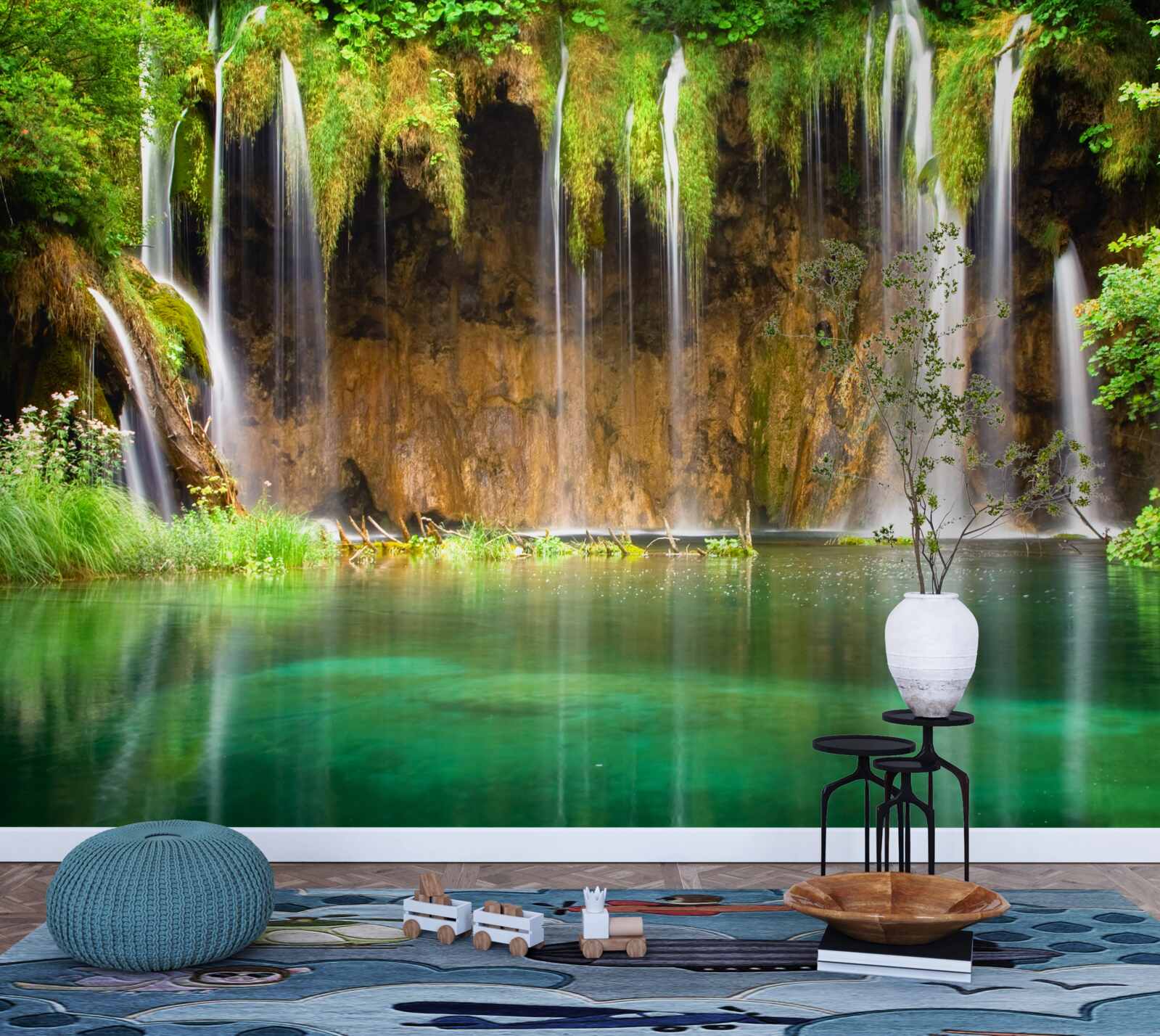 Papier peint une belle cascade dans les montagnes