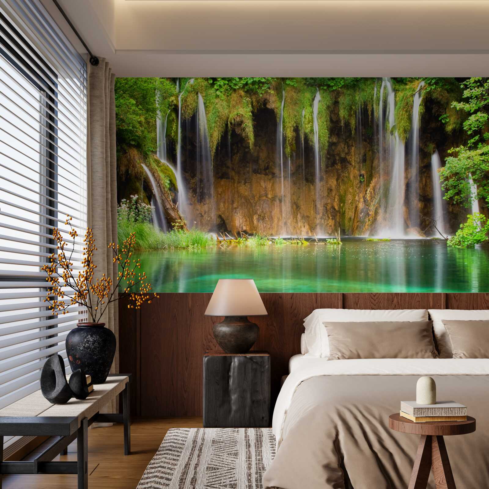 Papier peint une belle cascade dans les montagnes