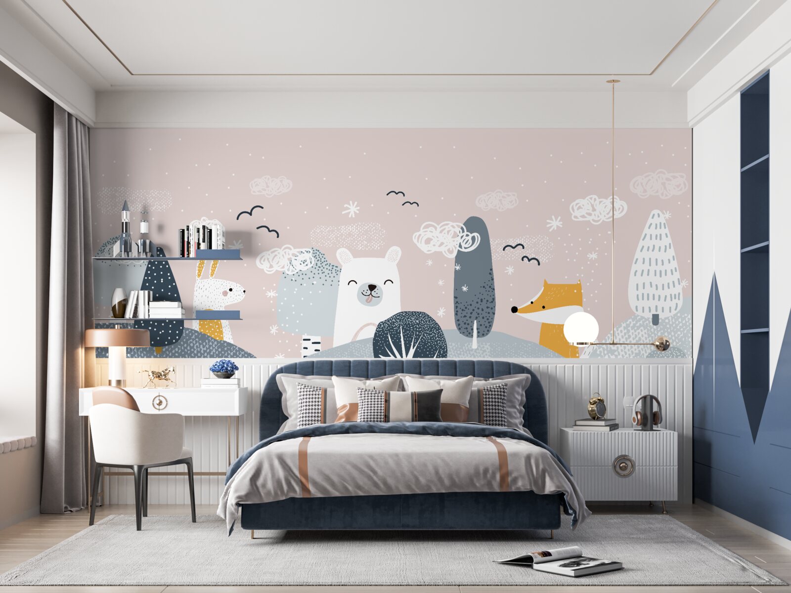 Papier peint animaux représentés dans la forêt