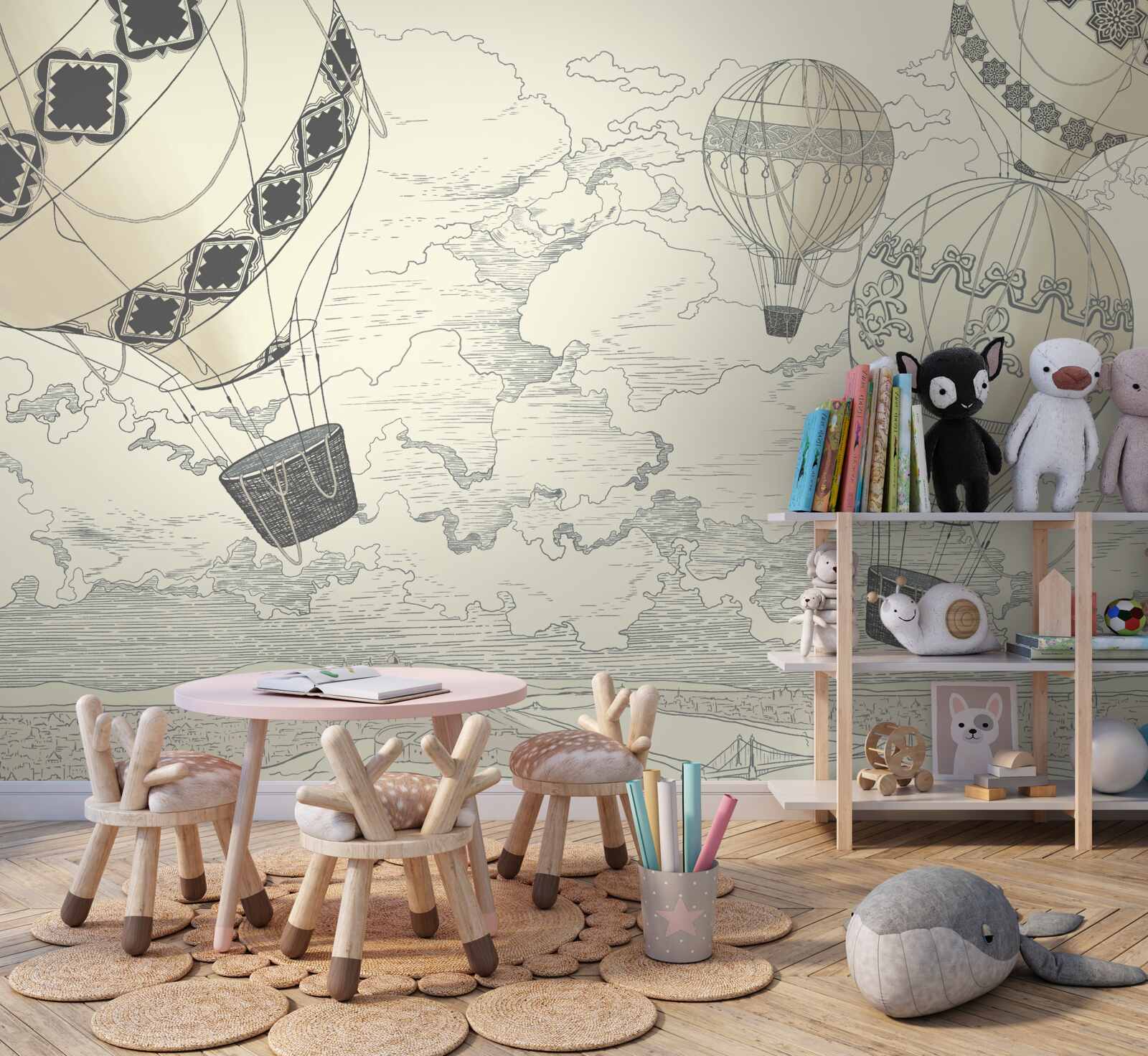 Papier peint les ballons flottent dans le ciel