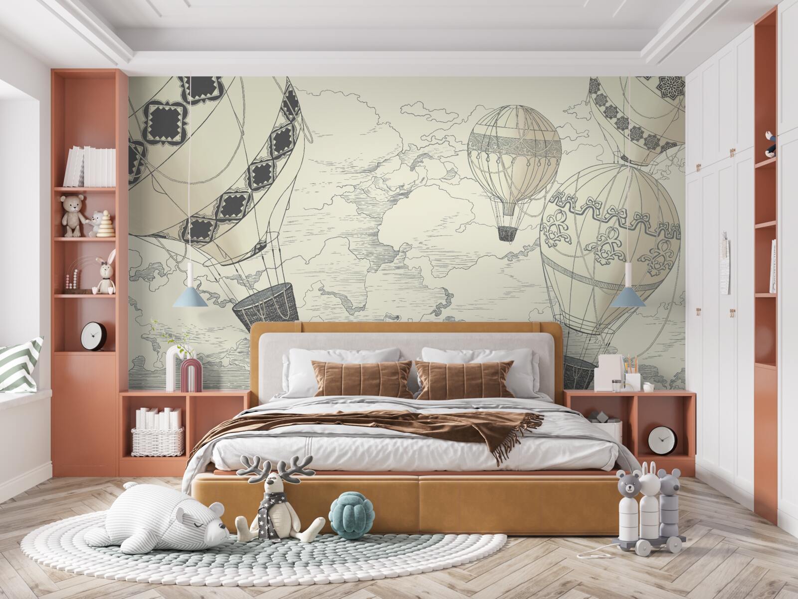 Papier peint les ballons flottent dans le ciel