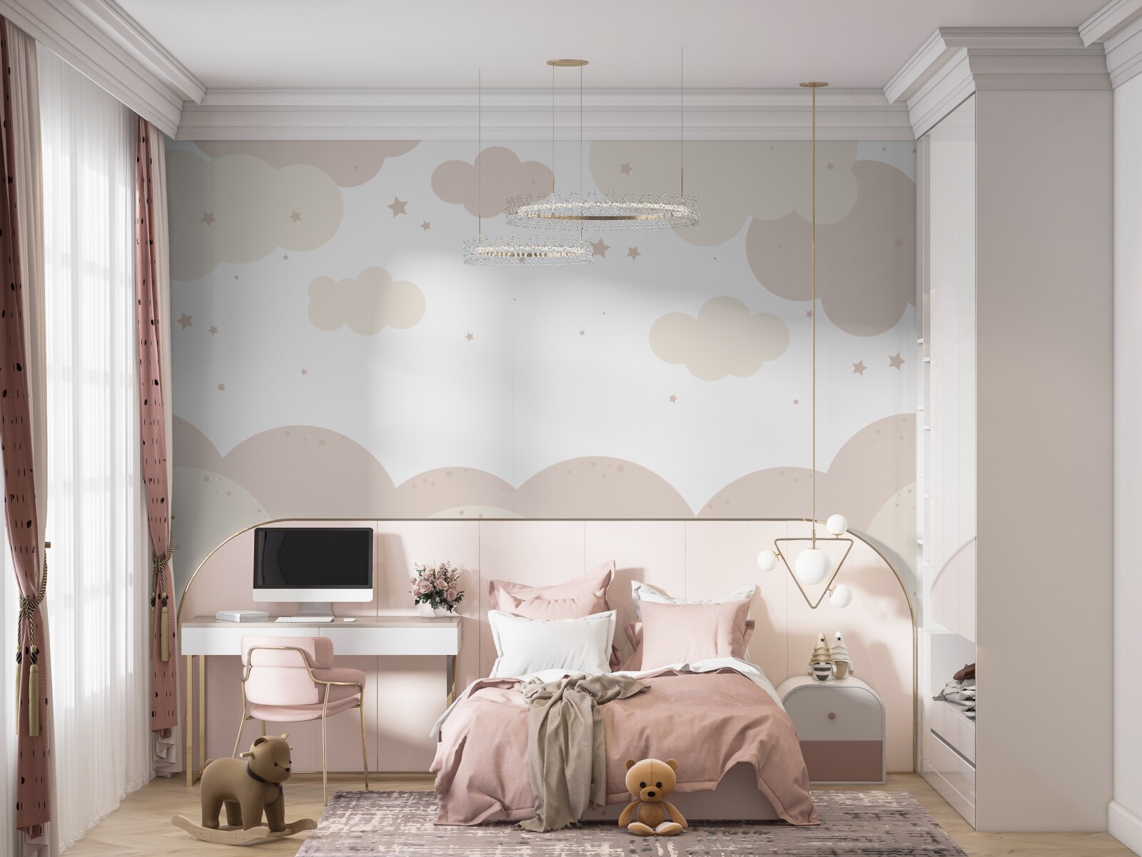 Papier peint des nuages aux couleurs vives