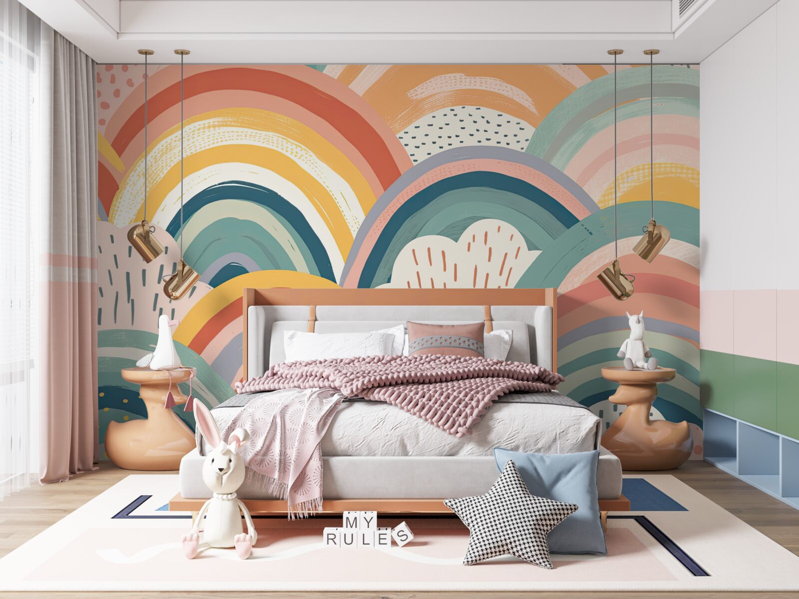 Papier peint des arcs-en-ciel de toutes les couleurs