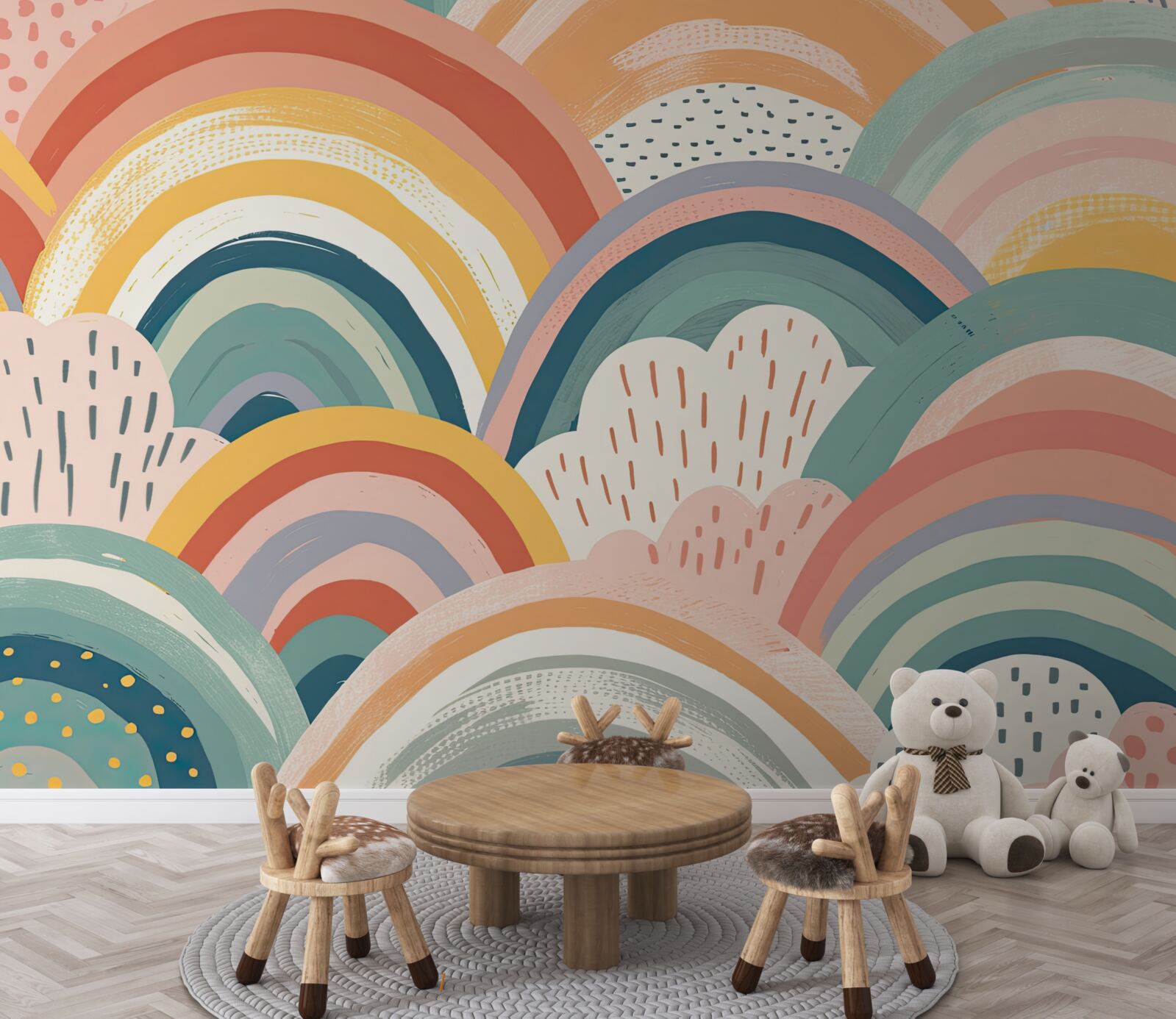 Papier peint des arcs-en-ciel de toutes les couleurs