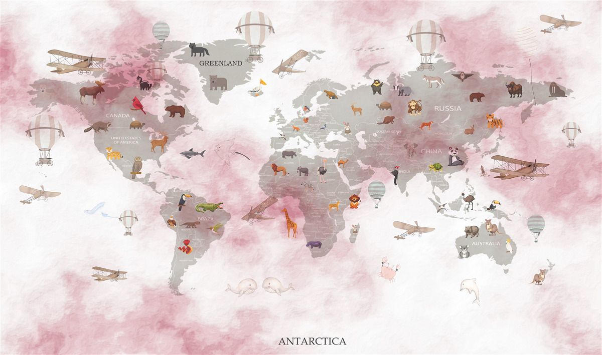 Papier peint carte du monde détaillée