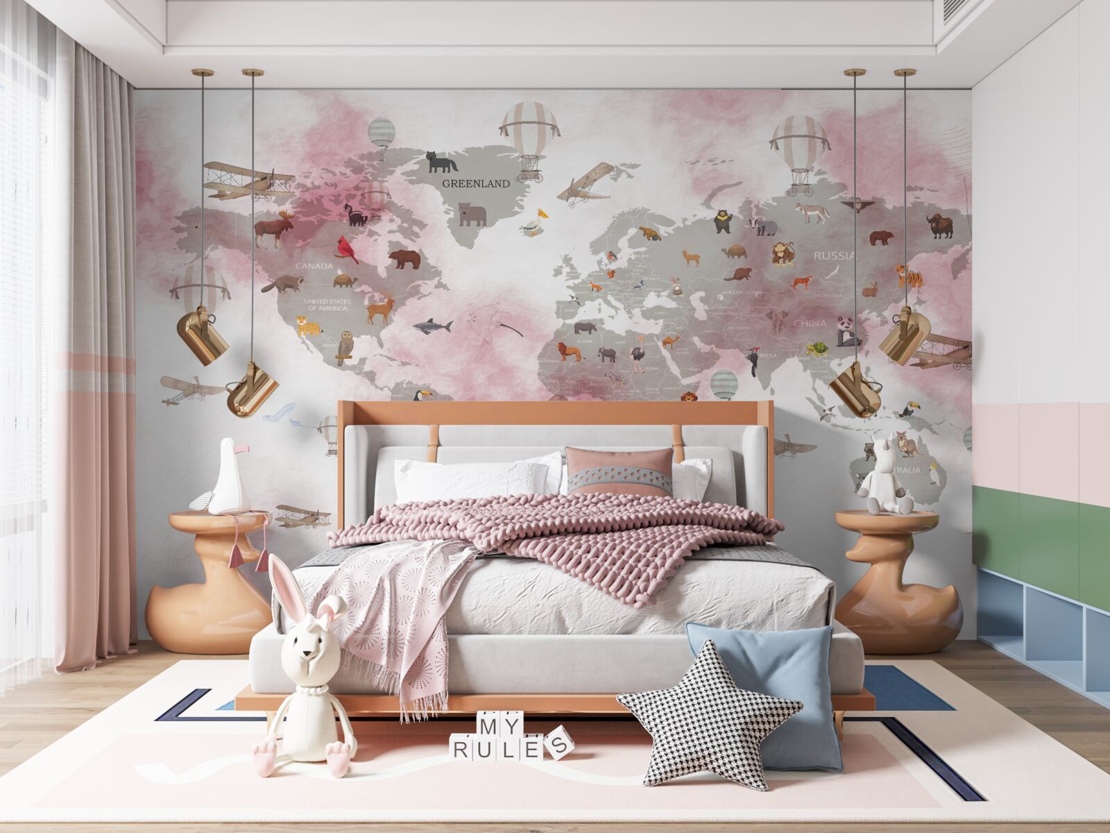 Papier peint carte du monde détaillée