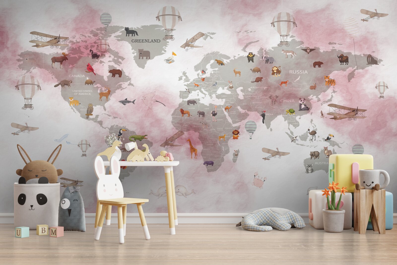 Papier peint carte du monde détaillée