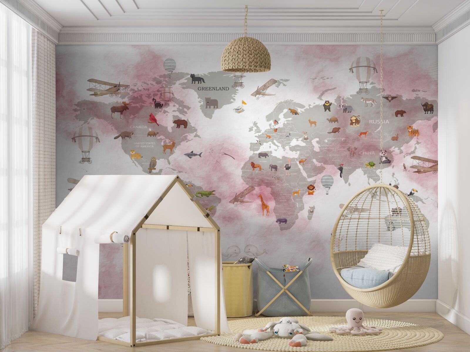 Papier peint carte du monde détaillée