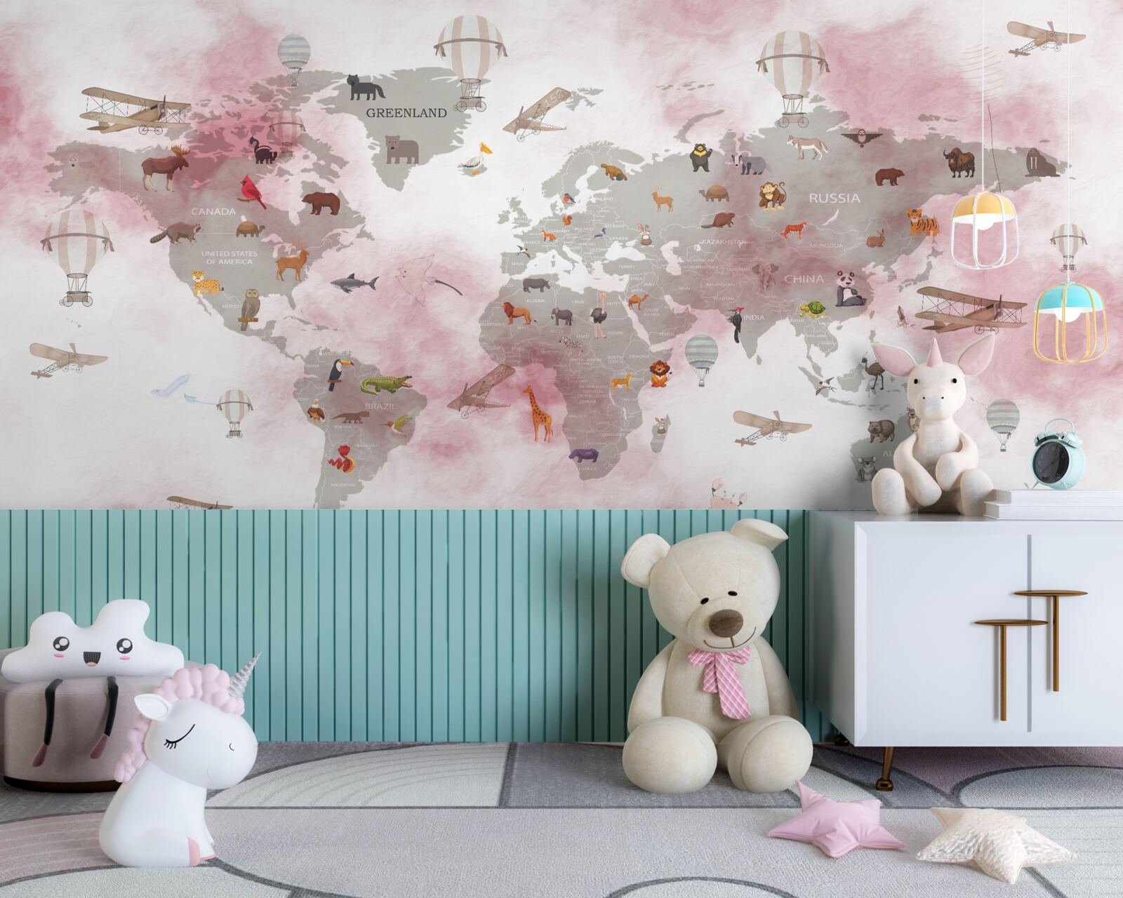 Papier peint carte du monde détaillée