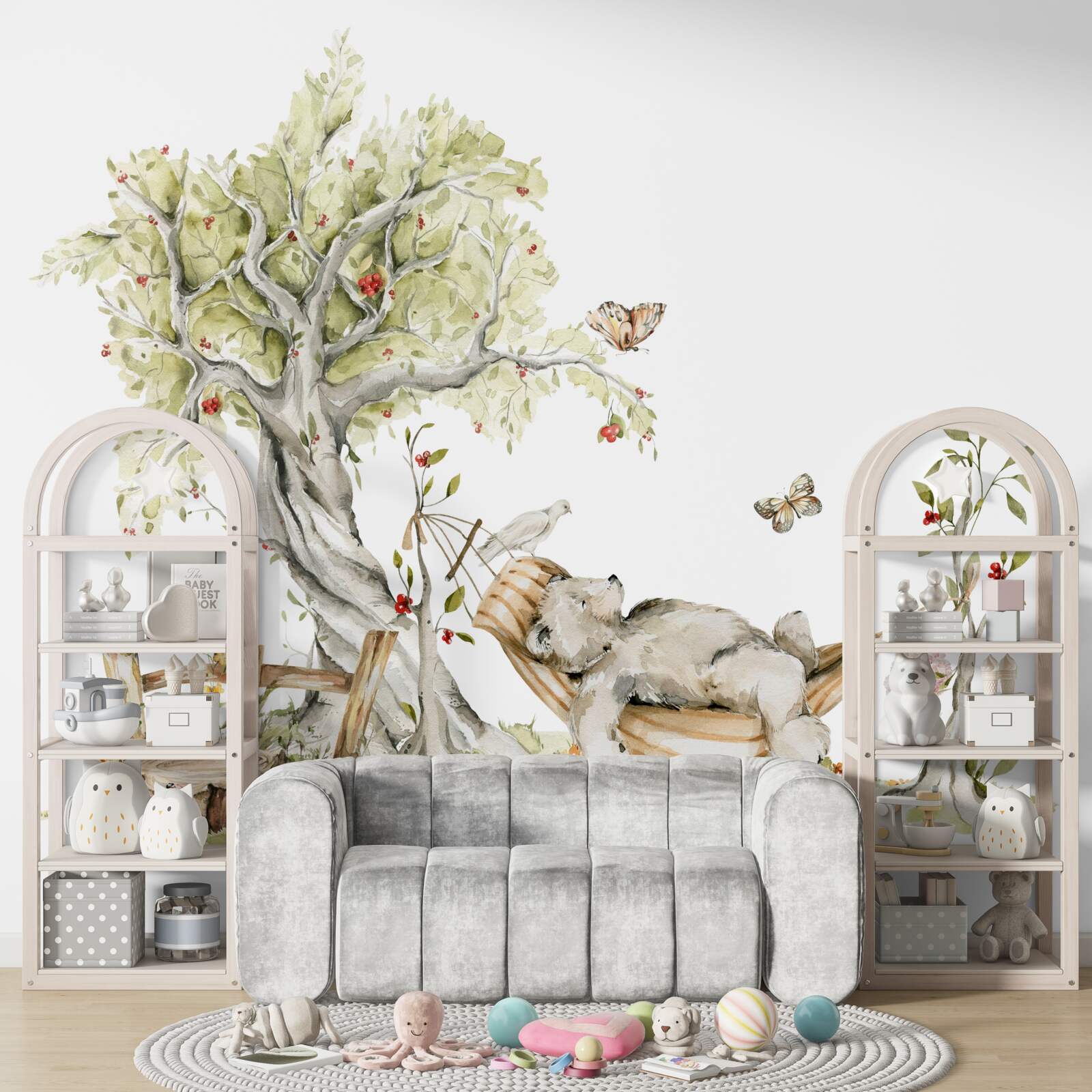 Papier peint un ours se détend sur un hamac