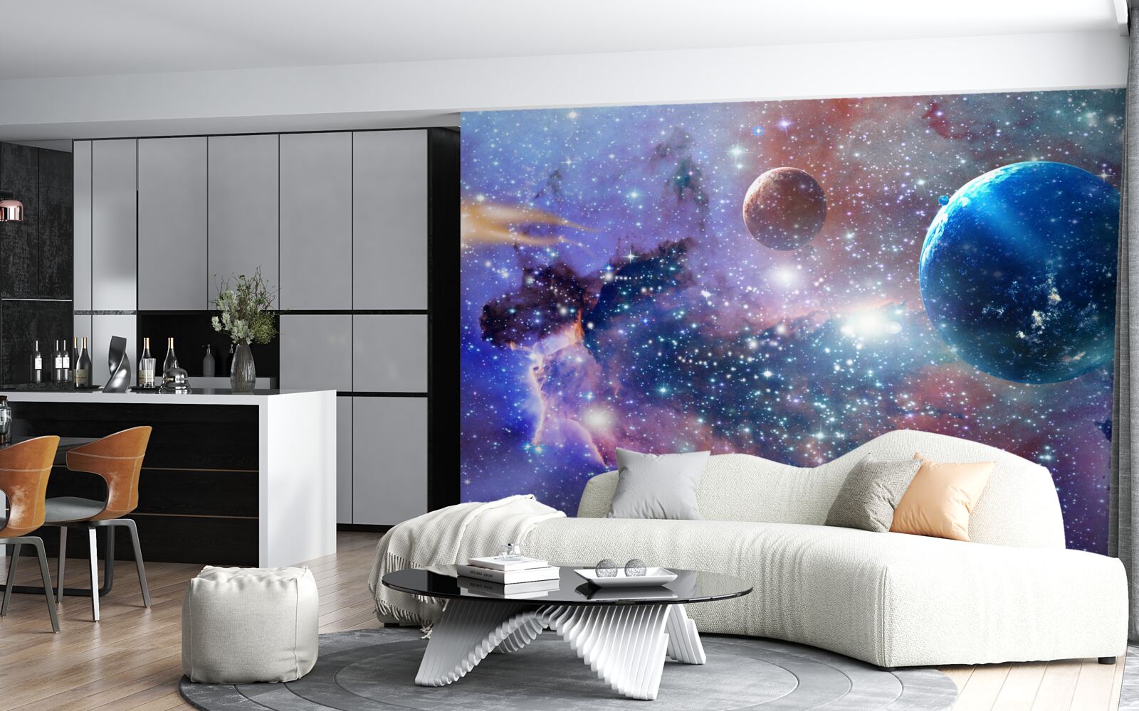 Papier peint univers lumineux