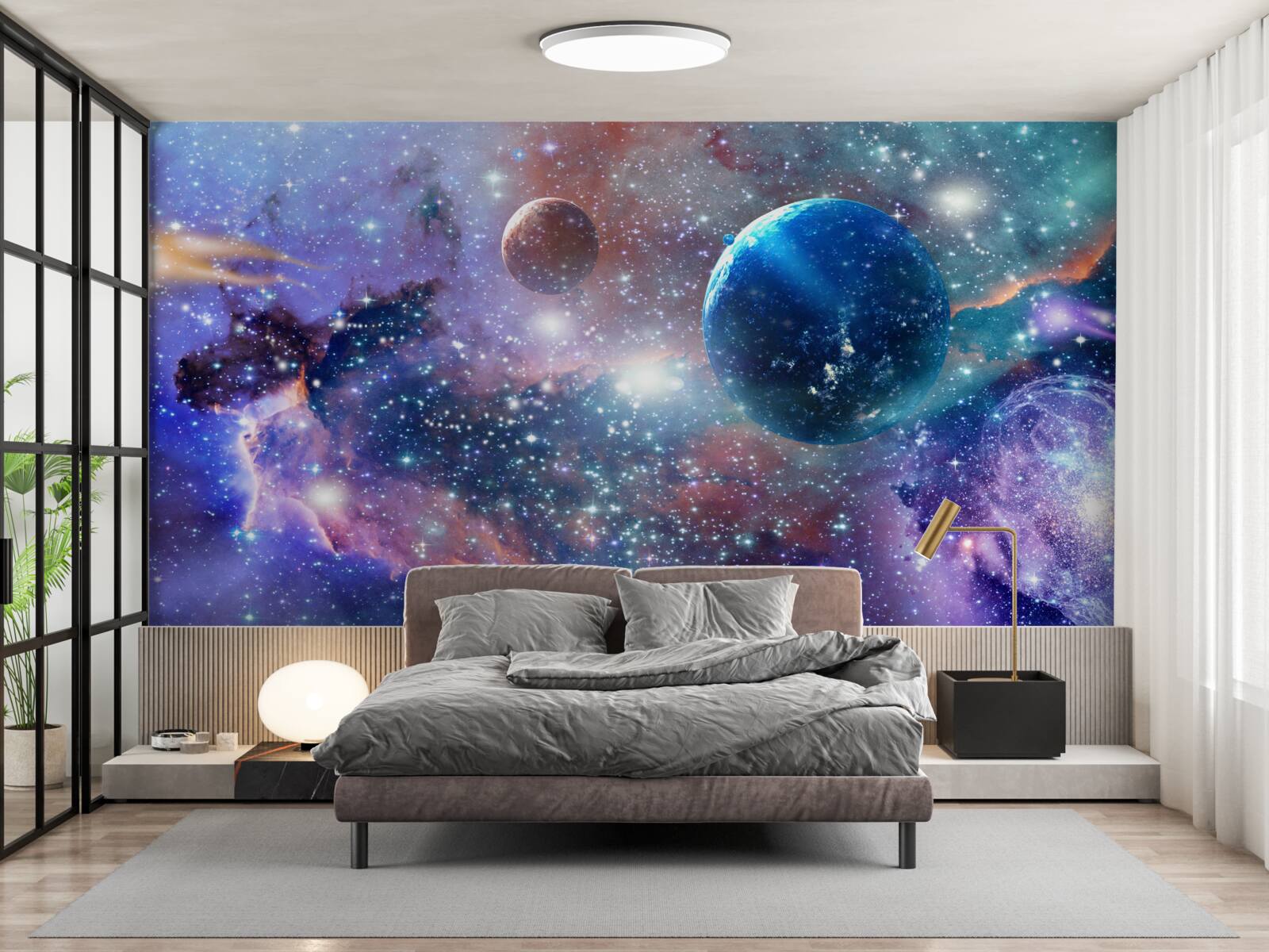 Papier peint univers lumineux