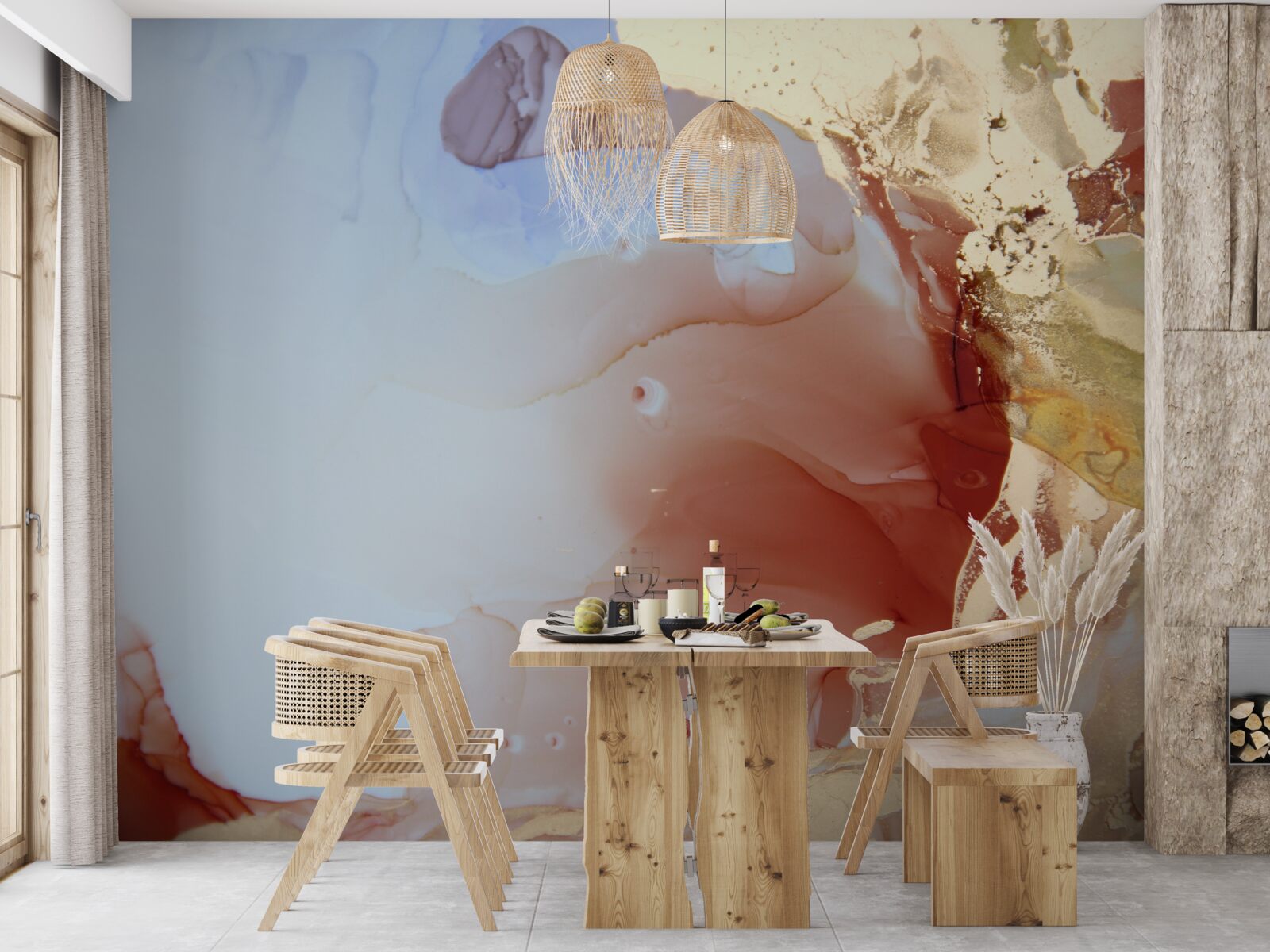 Papier peint gouttes de peinture multicolores