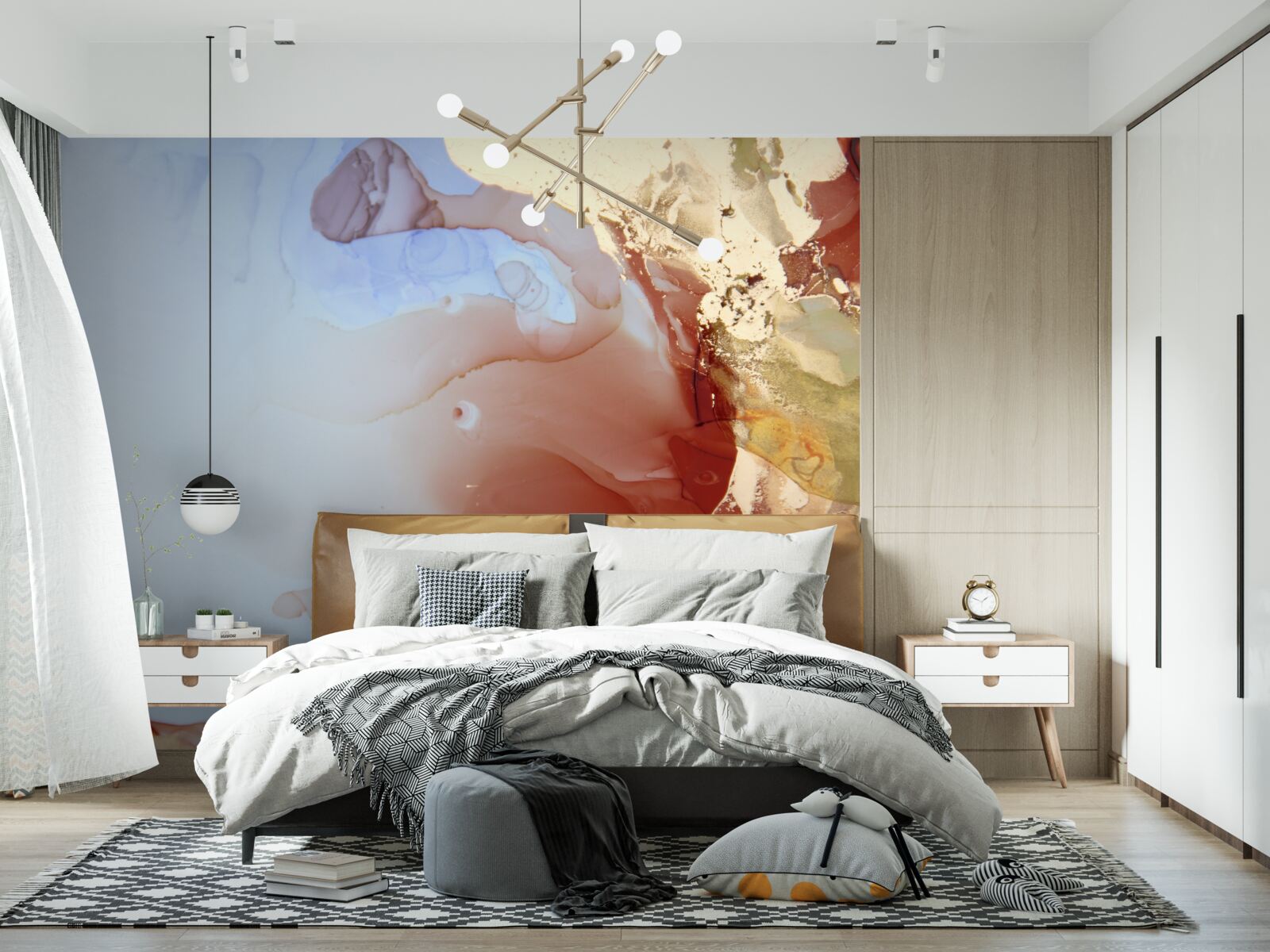 Papier peint gouttes de peinture multicolores