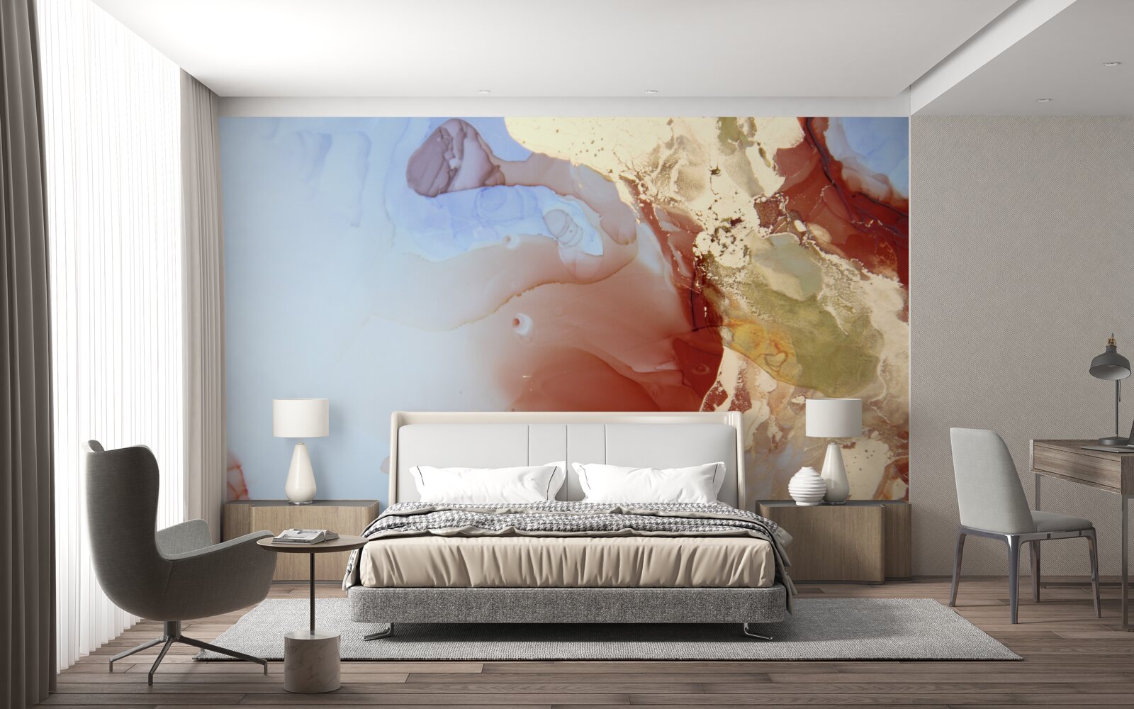 Papier peint gouttes de peinture multicolores