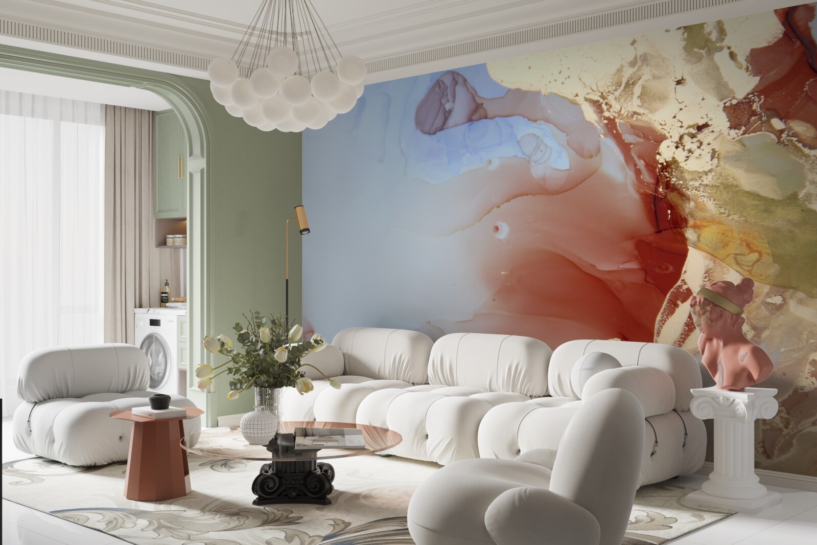 Papier peint gouttes de peinture multicolores