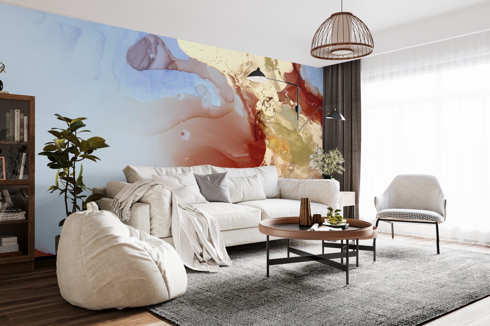 Papier peint gouttes de peinture multicolores