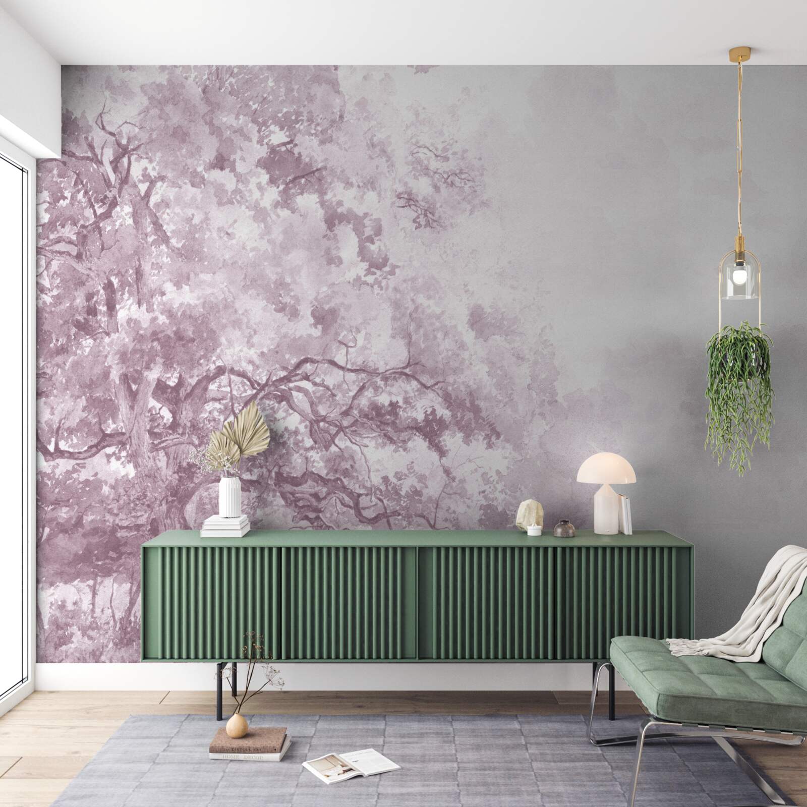 Papier peint la forêt du matin est enveloppée de brume