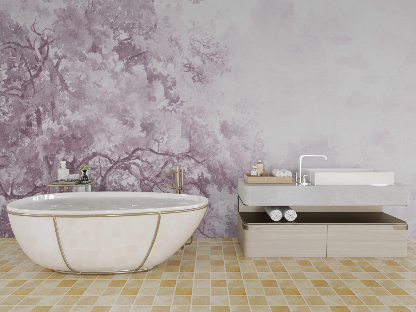 Papier peint la forêt du matin est enveloppée de brume