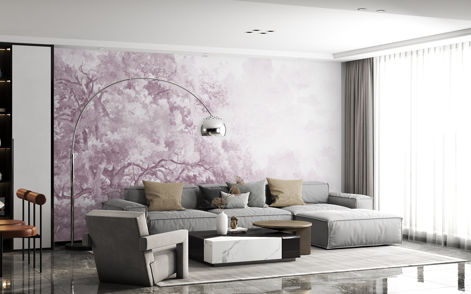 Papier peint la forêt du matin est enveloppée de brume