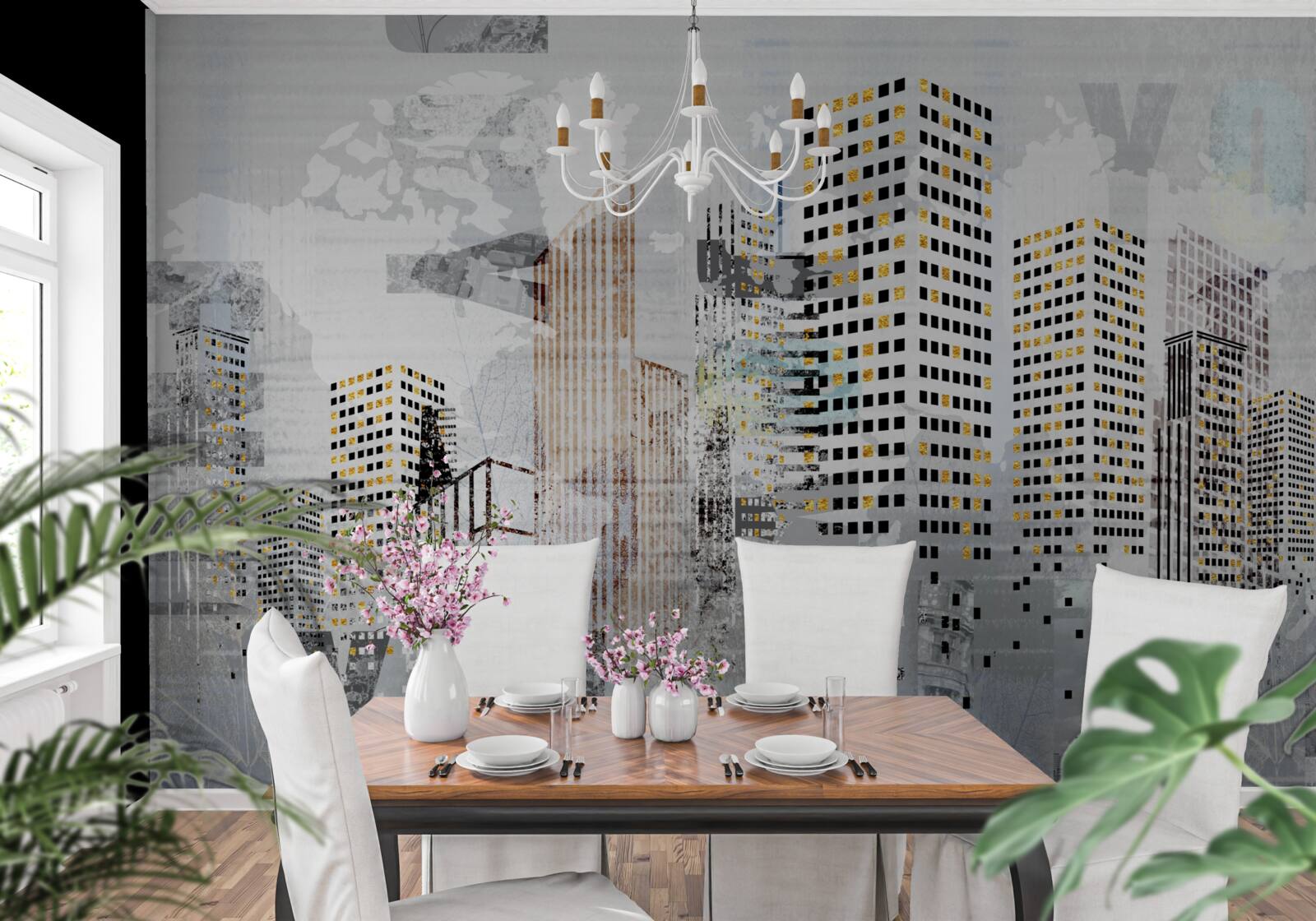 Papier peint la ville indiquée sur la photo