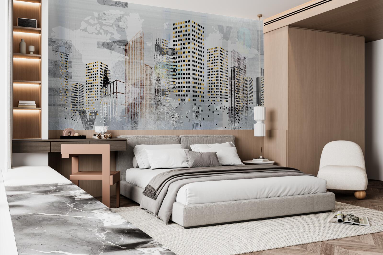 Papier peint la ville indiquée sur la photo