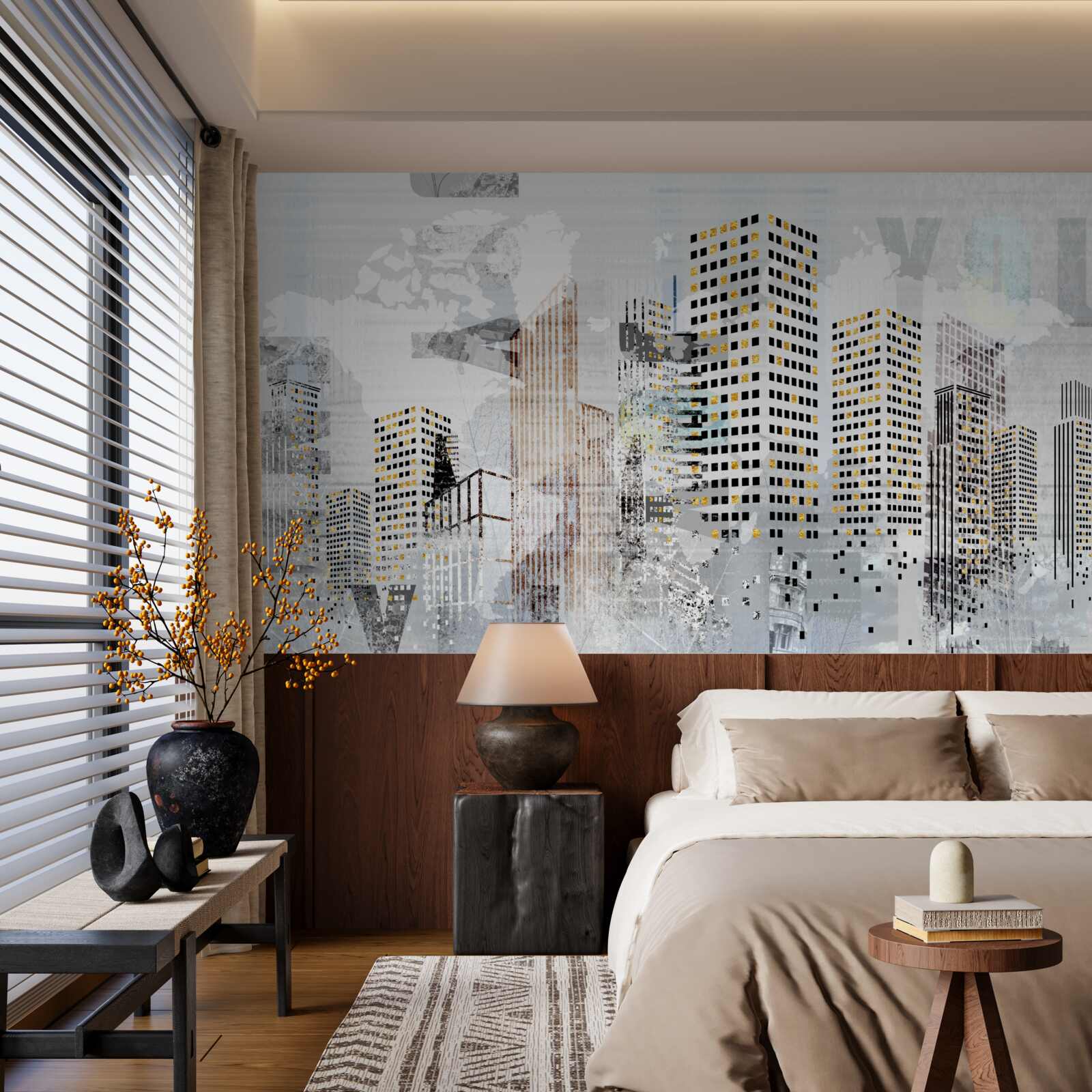 Papier peint la ville indiquée sur la photo