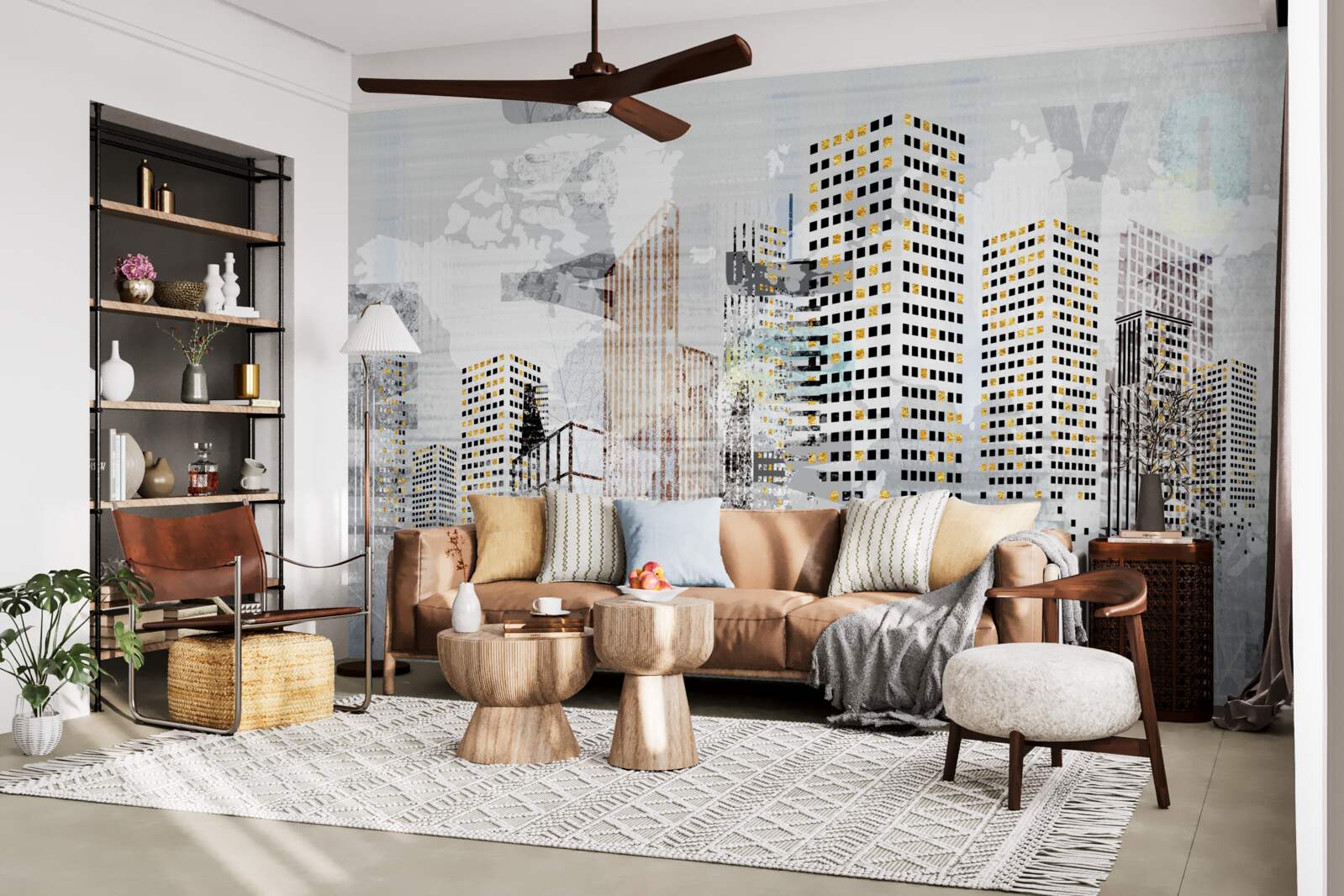 Papier peint la ville indiquée sur la photo