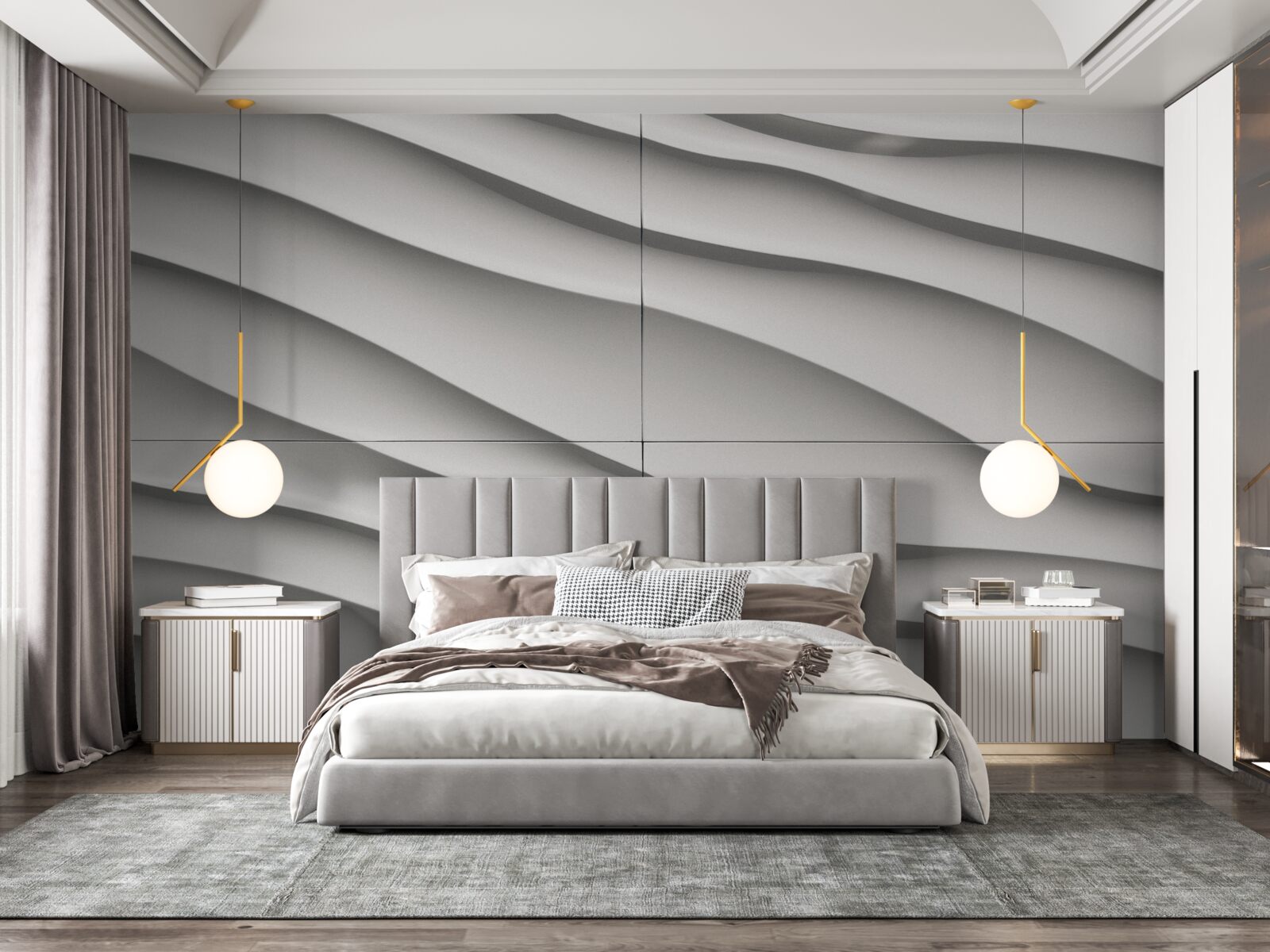 Papier peint les vagues sont bleues et lisses