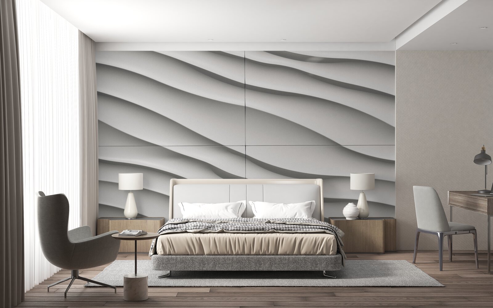 Papier peint les vagues sont bleues et lisses