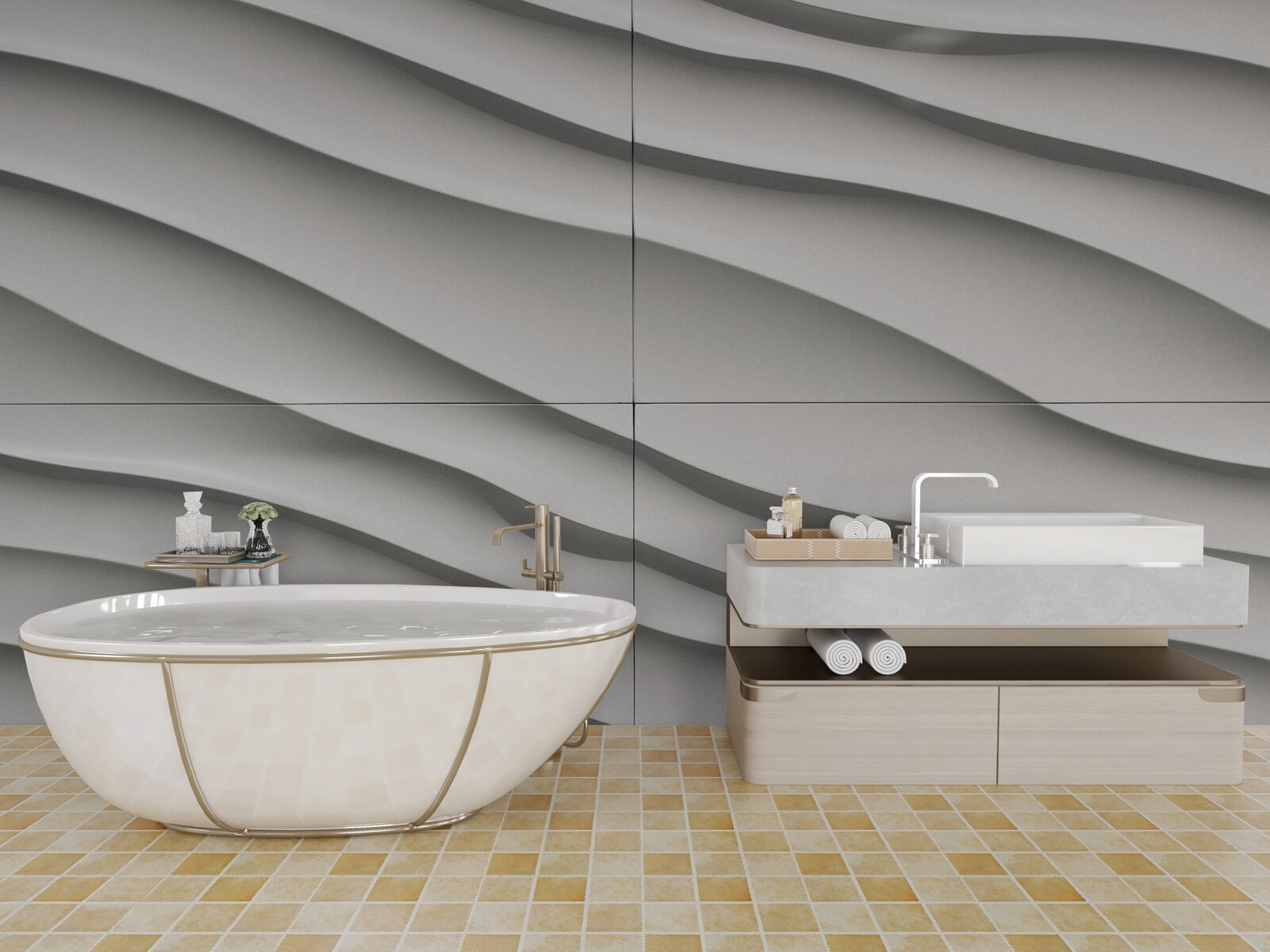 Papier peint les vagues sont bleues et lisses