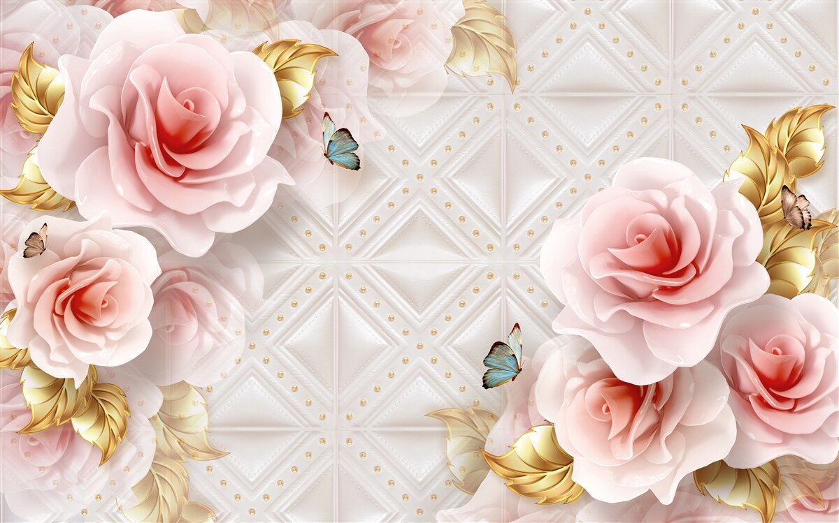 Papier peint une rose rose vif révèle ses bourgeons luxuriants