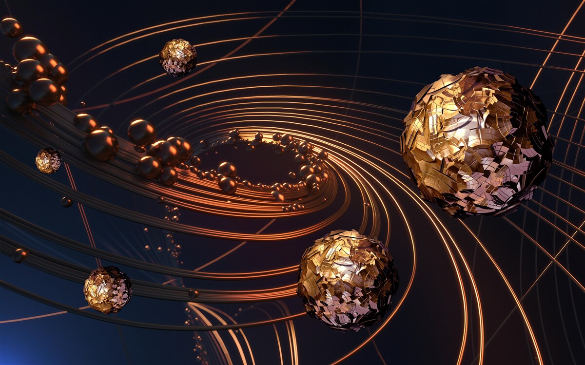 Papier peint trajectoires de rotation de la balle dans l'abstrait