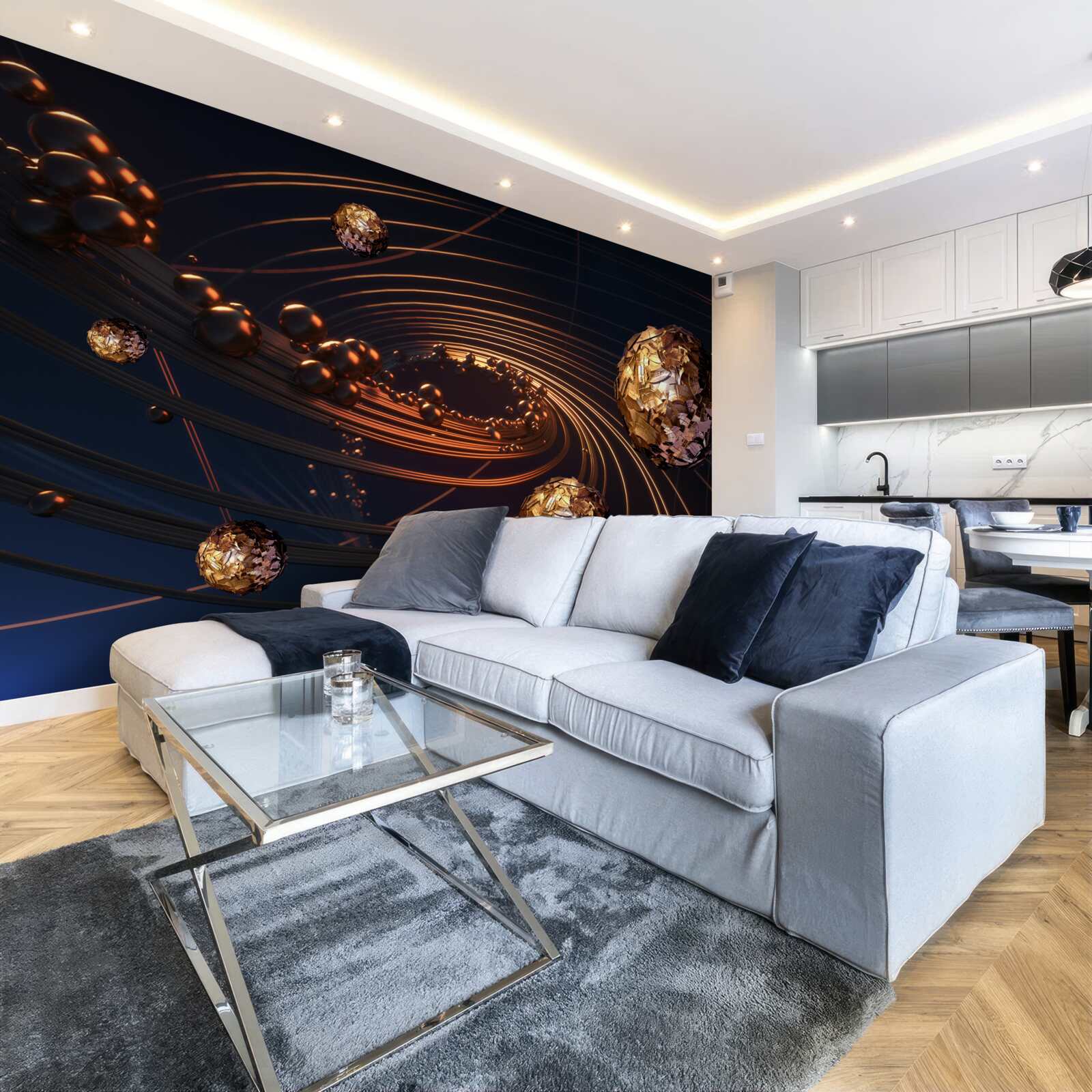 Papier peint trajectoires de rotation de la balle dans l'abstrait