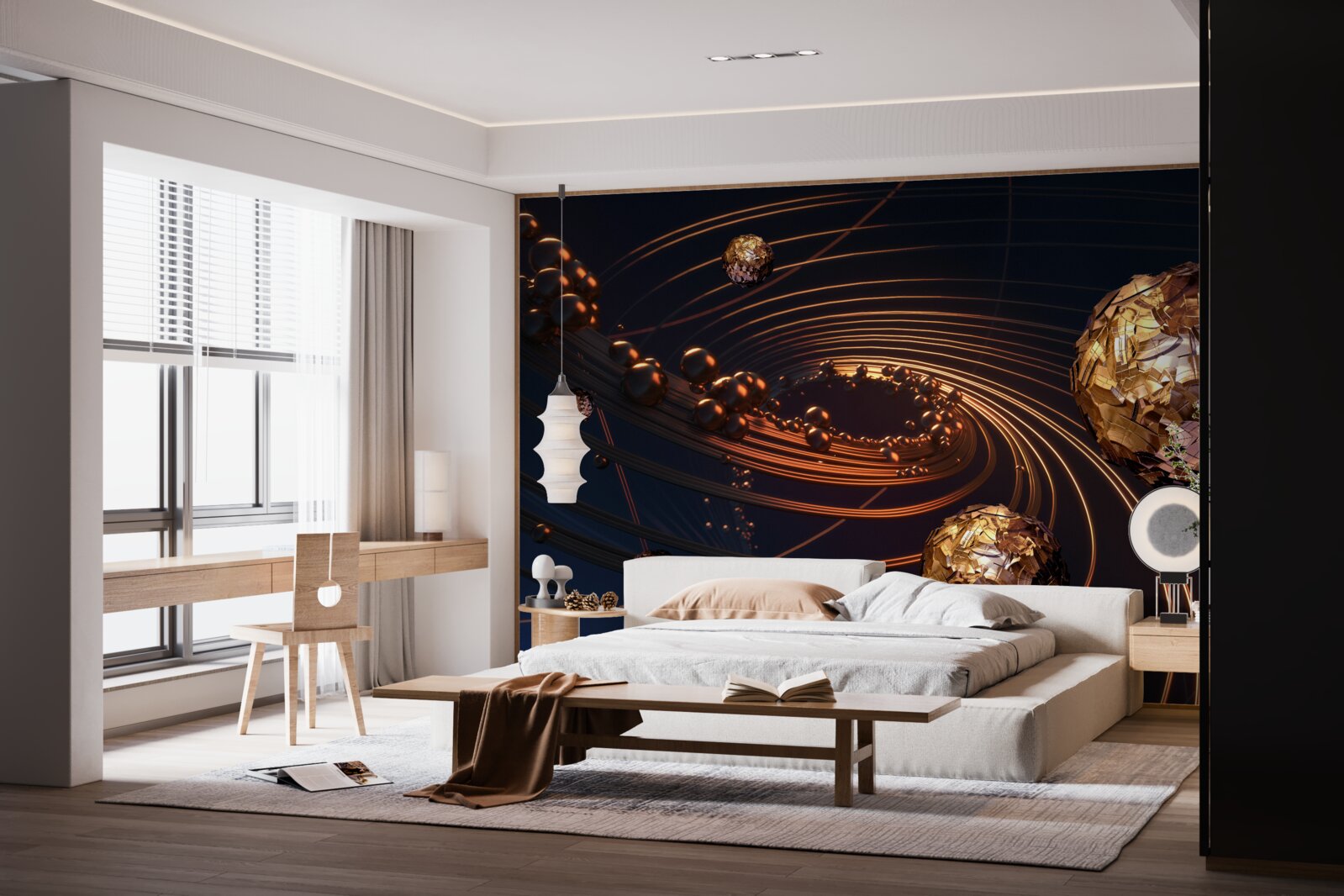 Papier peint trajectoires de rotation de la balle dans l'abstrait