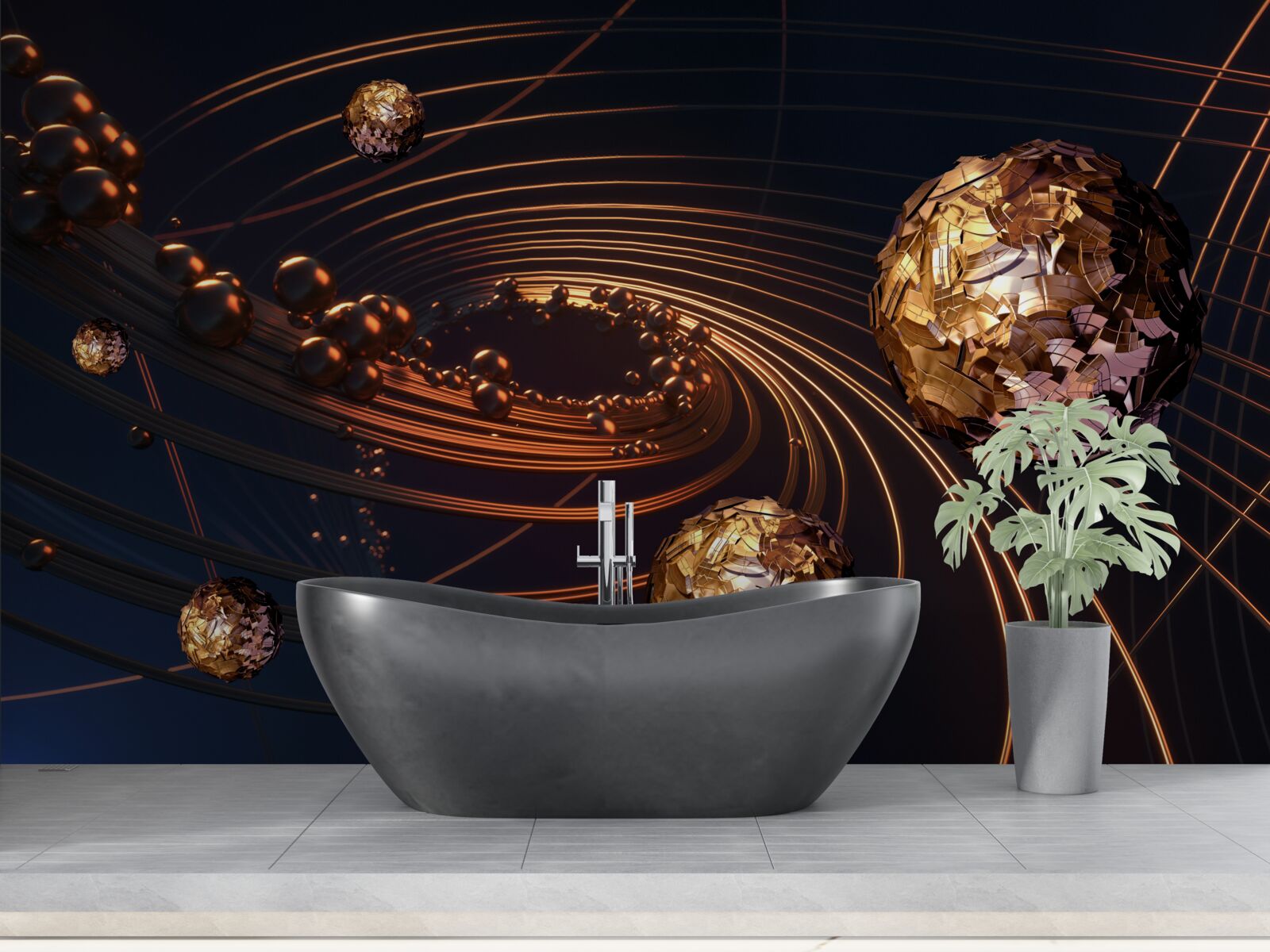 Papier peint trajectoires de rotation de la balle dans l'abstrait