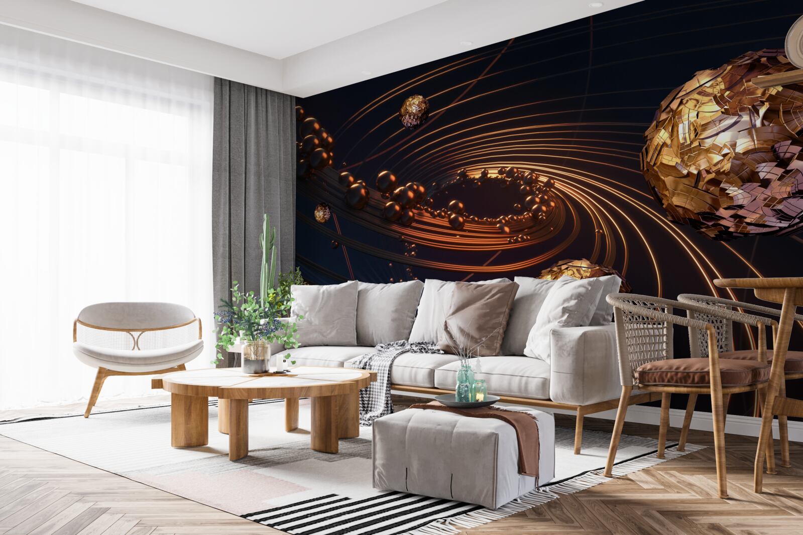 Papier peint trajectoires de rotation de la balle dans l'abstrait