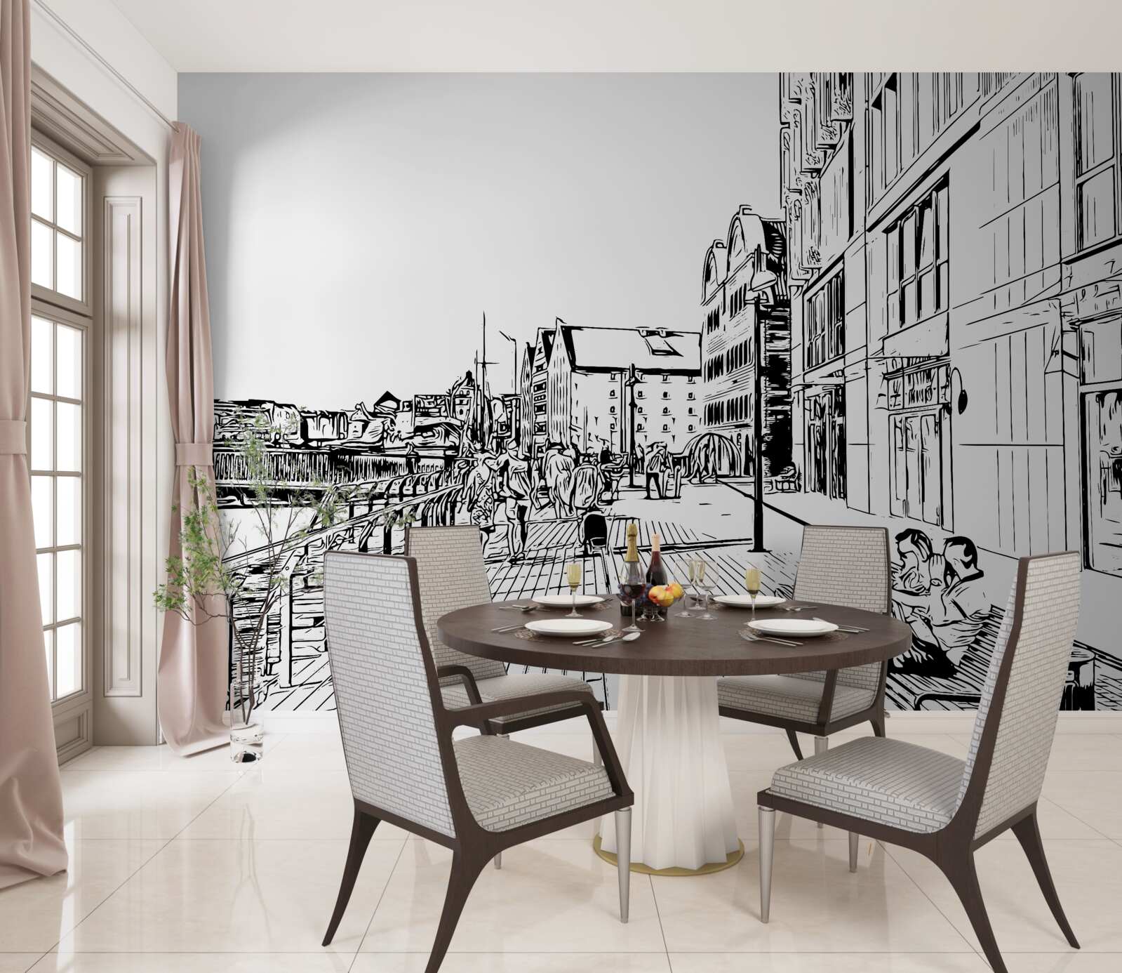 Papier peint talus pittoresque visible sur la photo