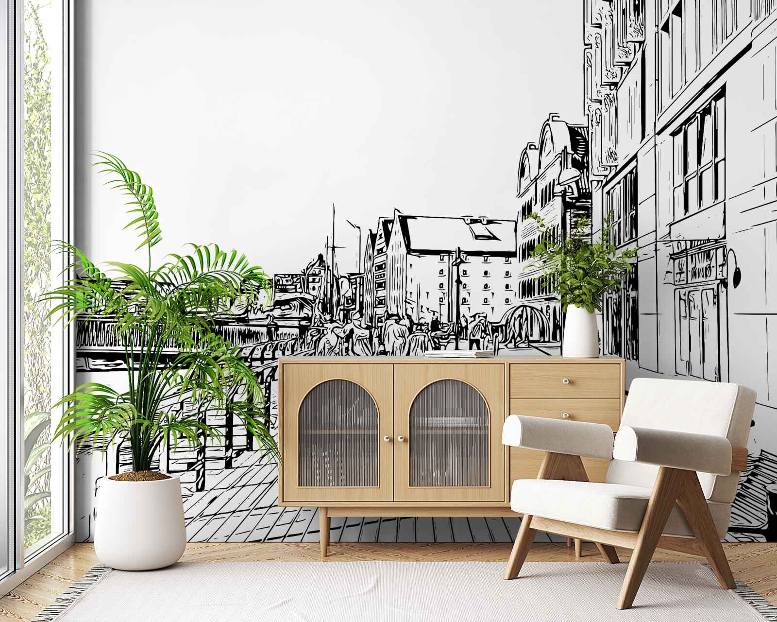 Papier peint talus pittoresque visible sur la photo