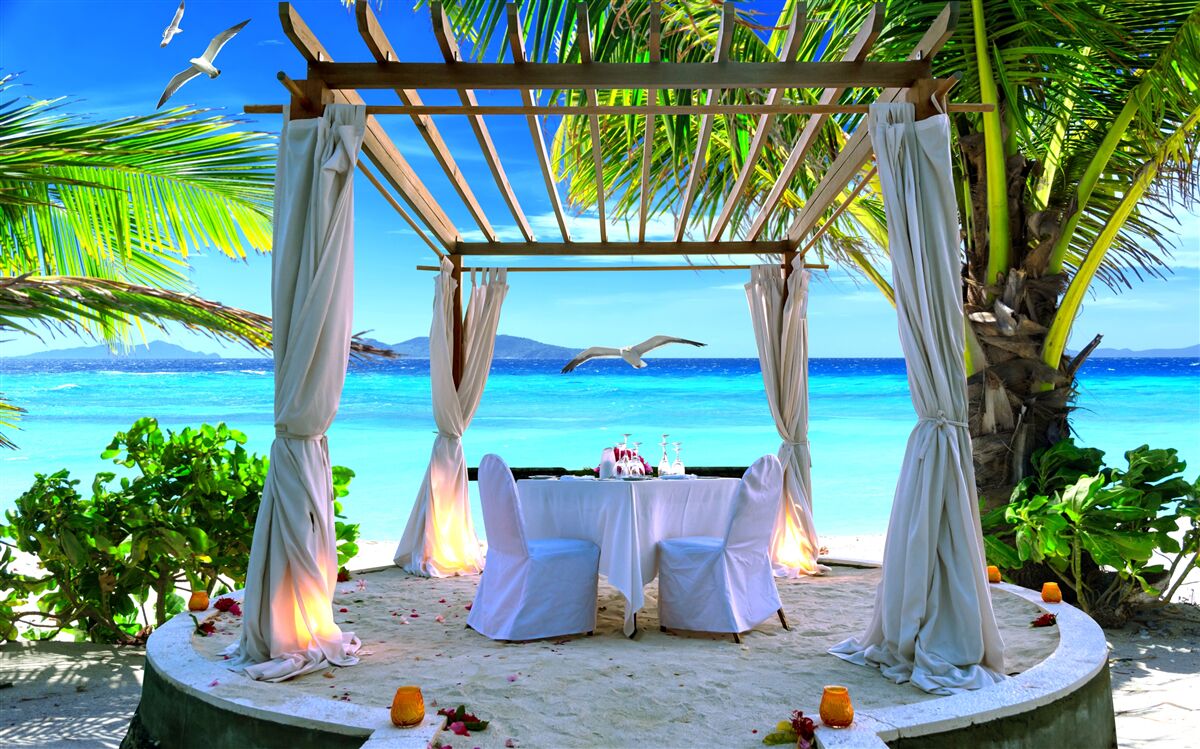 Papier peint table de plage