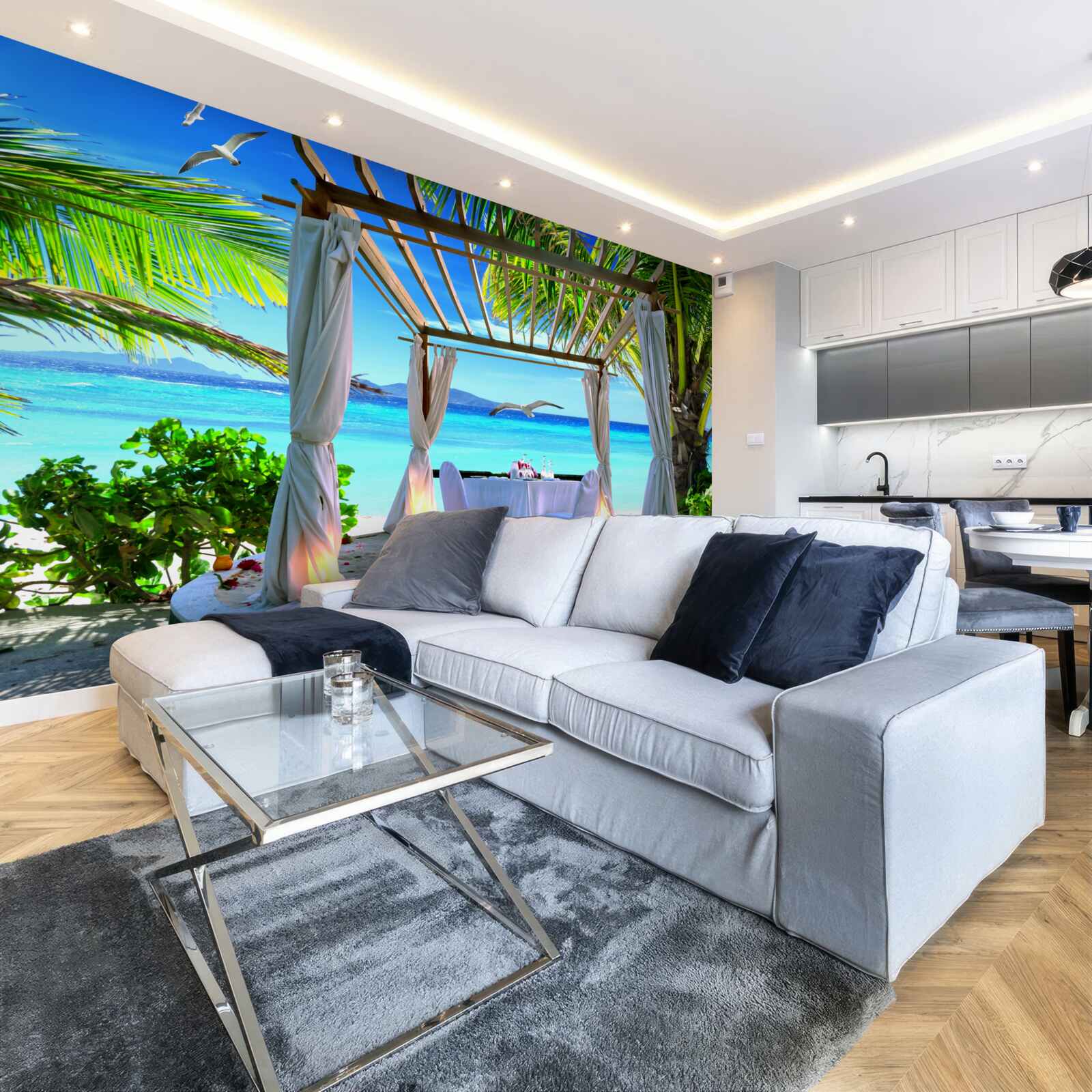 Papier peint table de plage