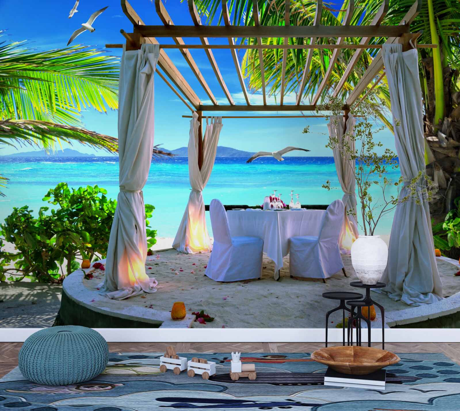 Papier peint table de plage