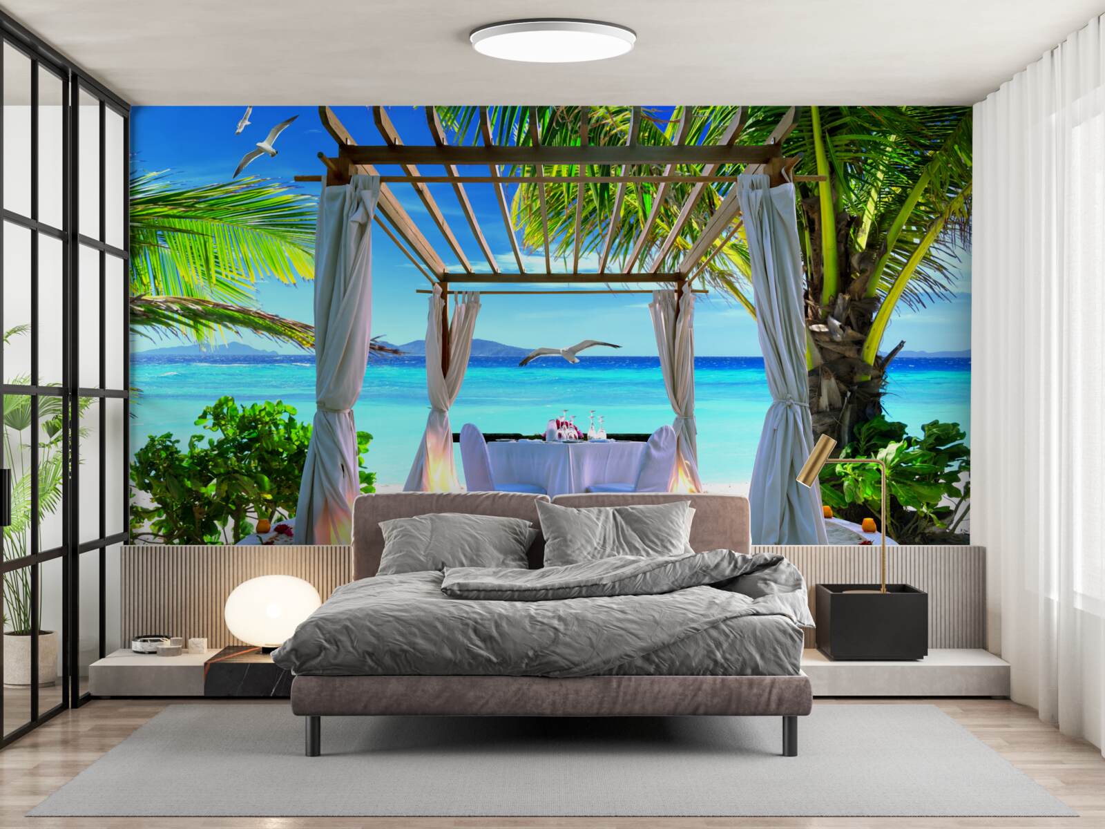 Papier peint table de plage