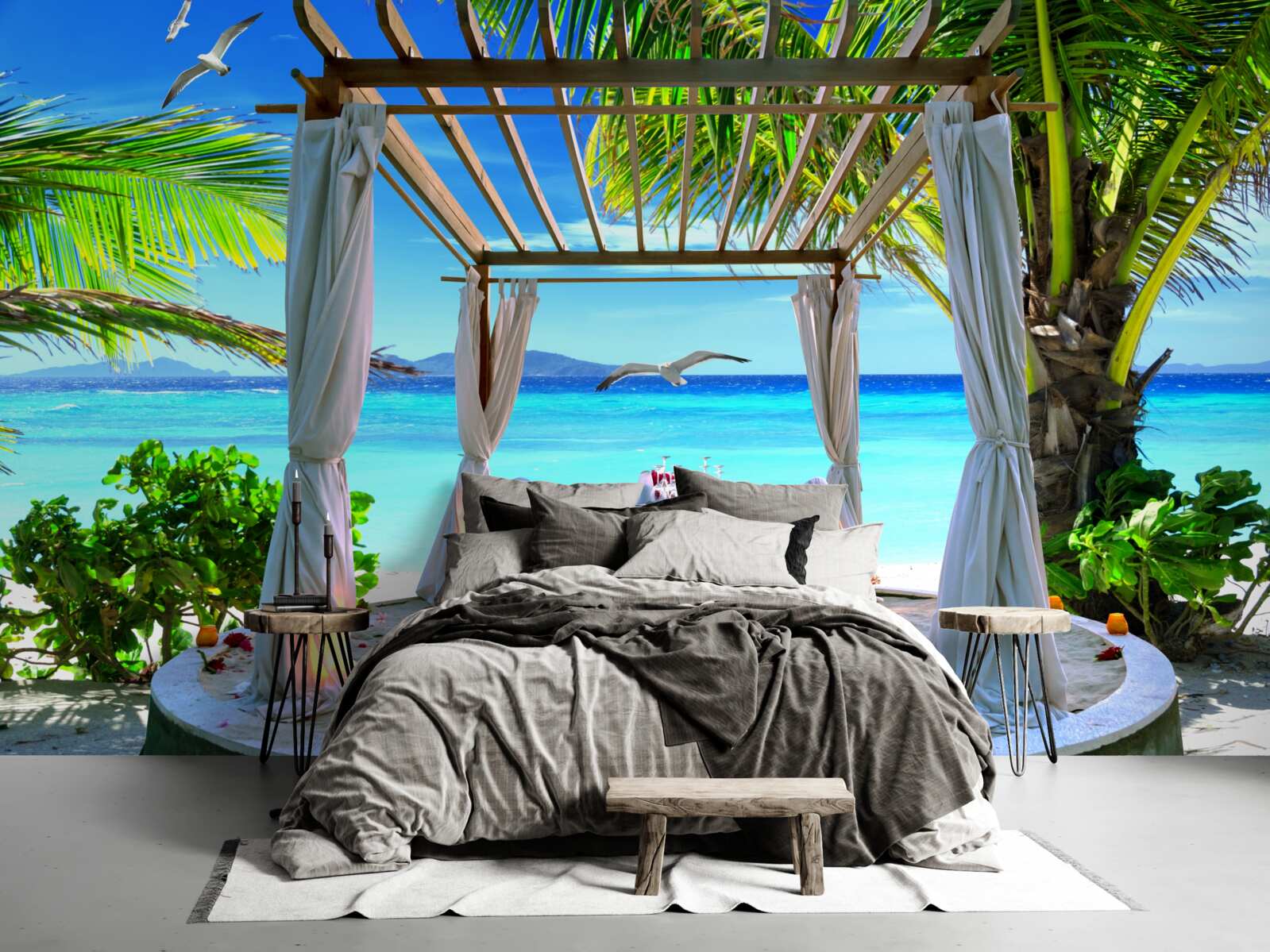 Papier peint table de plage