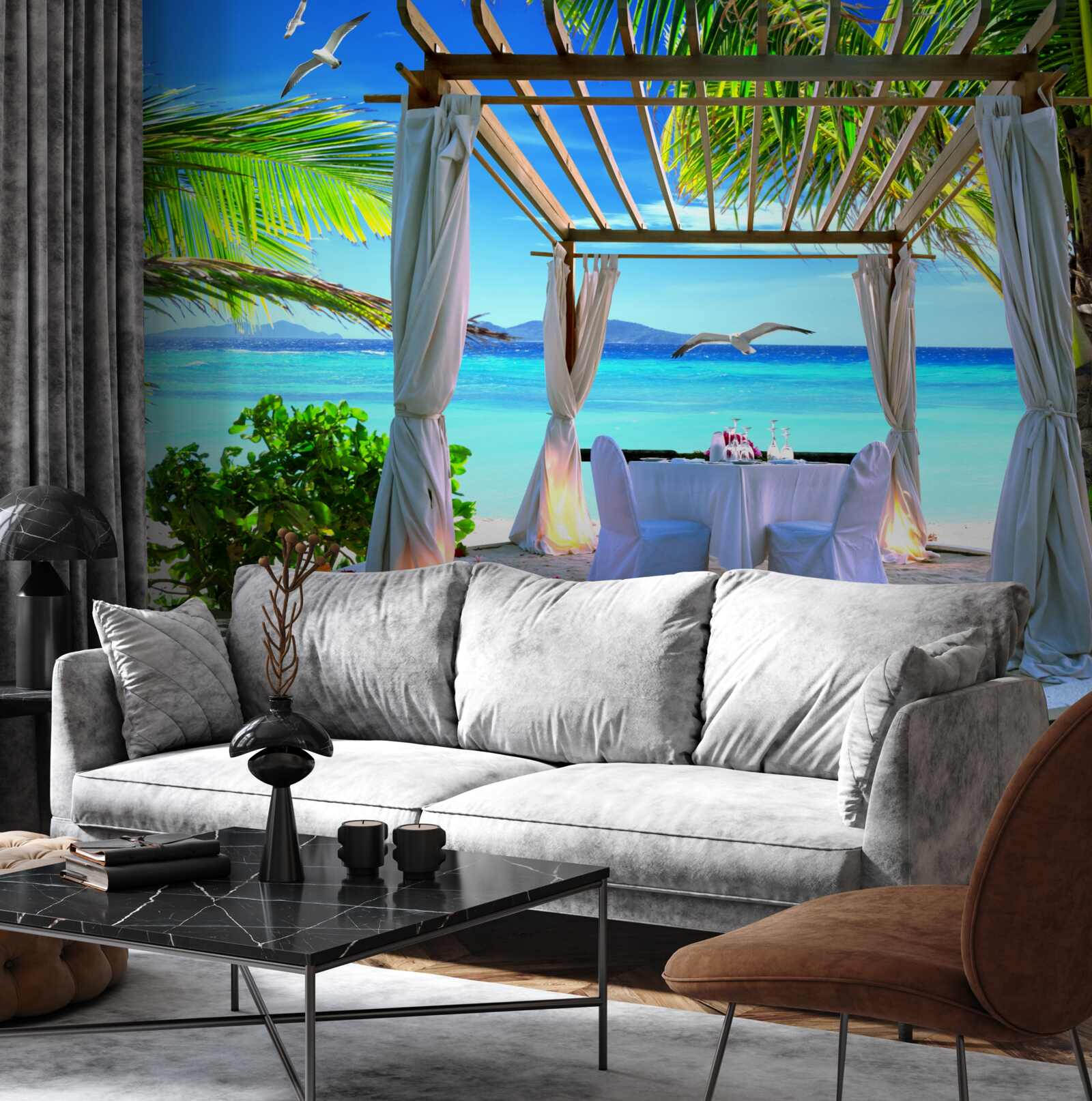 Papier peint table de plage