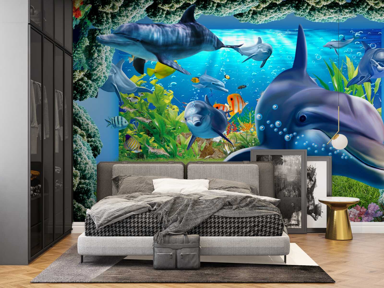 Papier peint les dauphins dans l'environnement aquatique