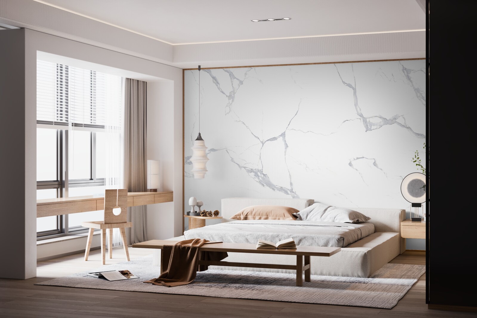 Papier peint carreaux de porcelaine blanche