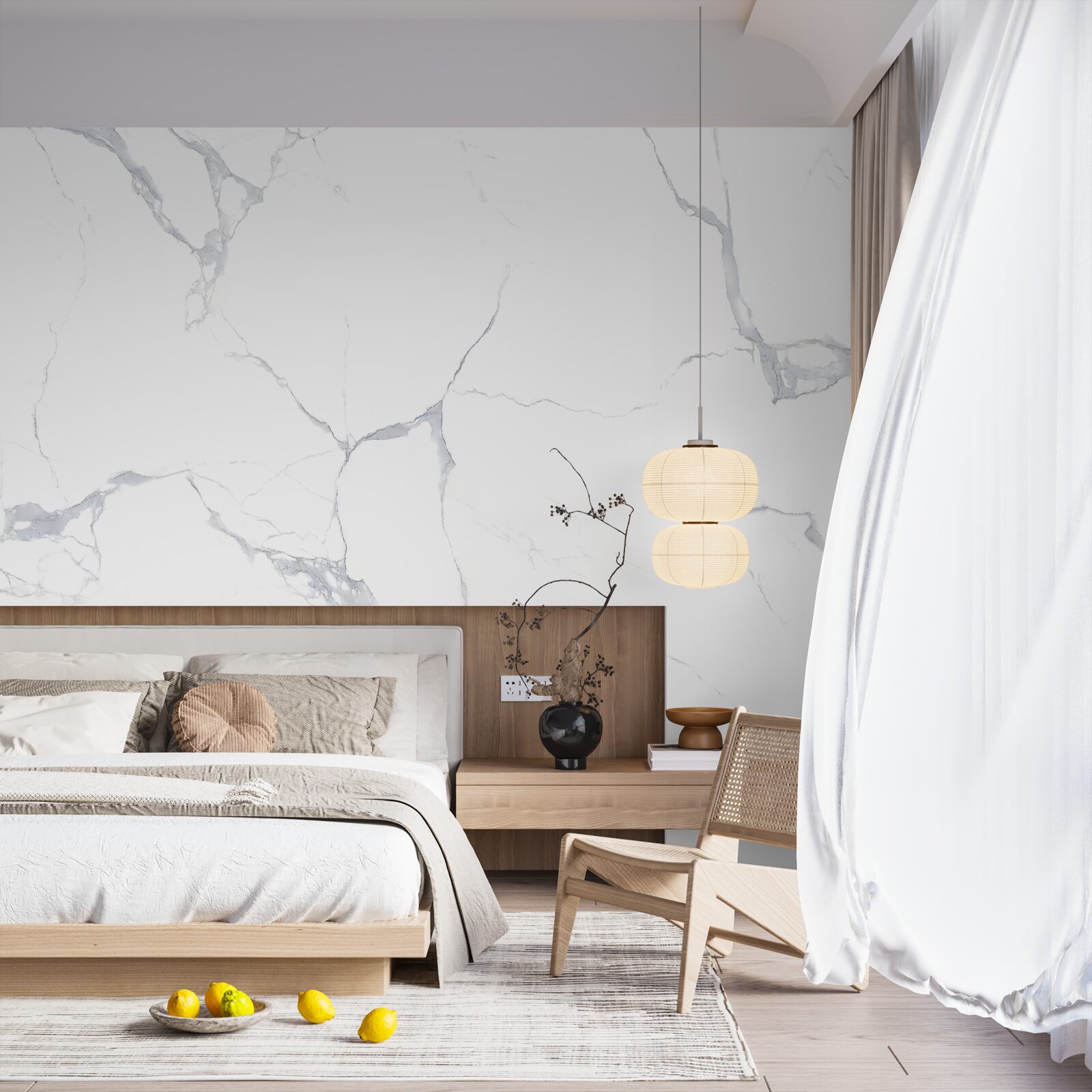 Papier peint carreaux de porcelaine blanche